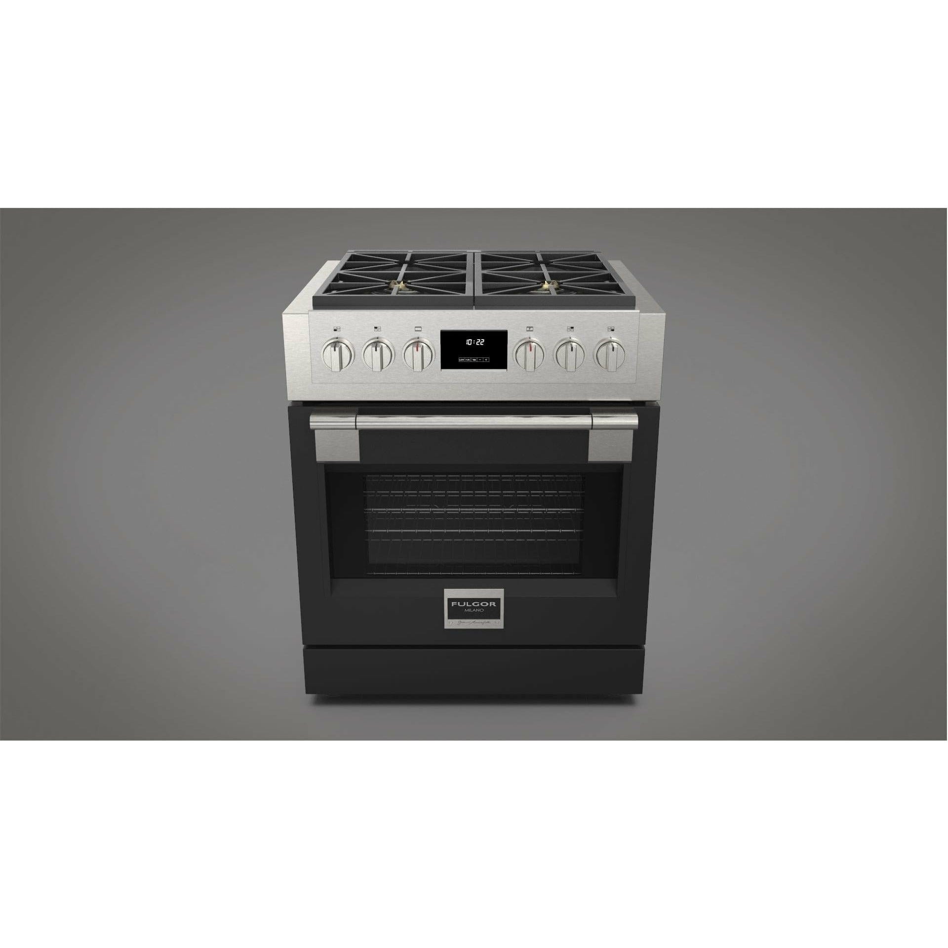 Fulgor Milano 30" Professional All Gas Range with 4 Dual-Flame Burners, 4.4 cu. ft. Capacity w/ Stainless Steel - F6PGR304S2 I Luxury Appliances Direct