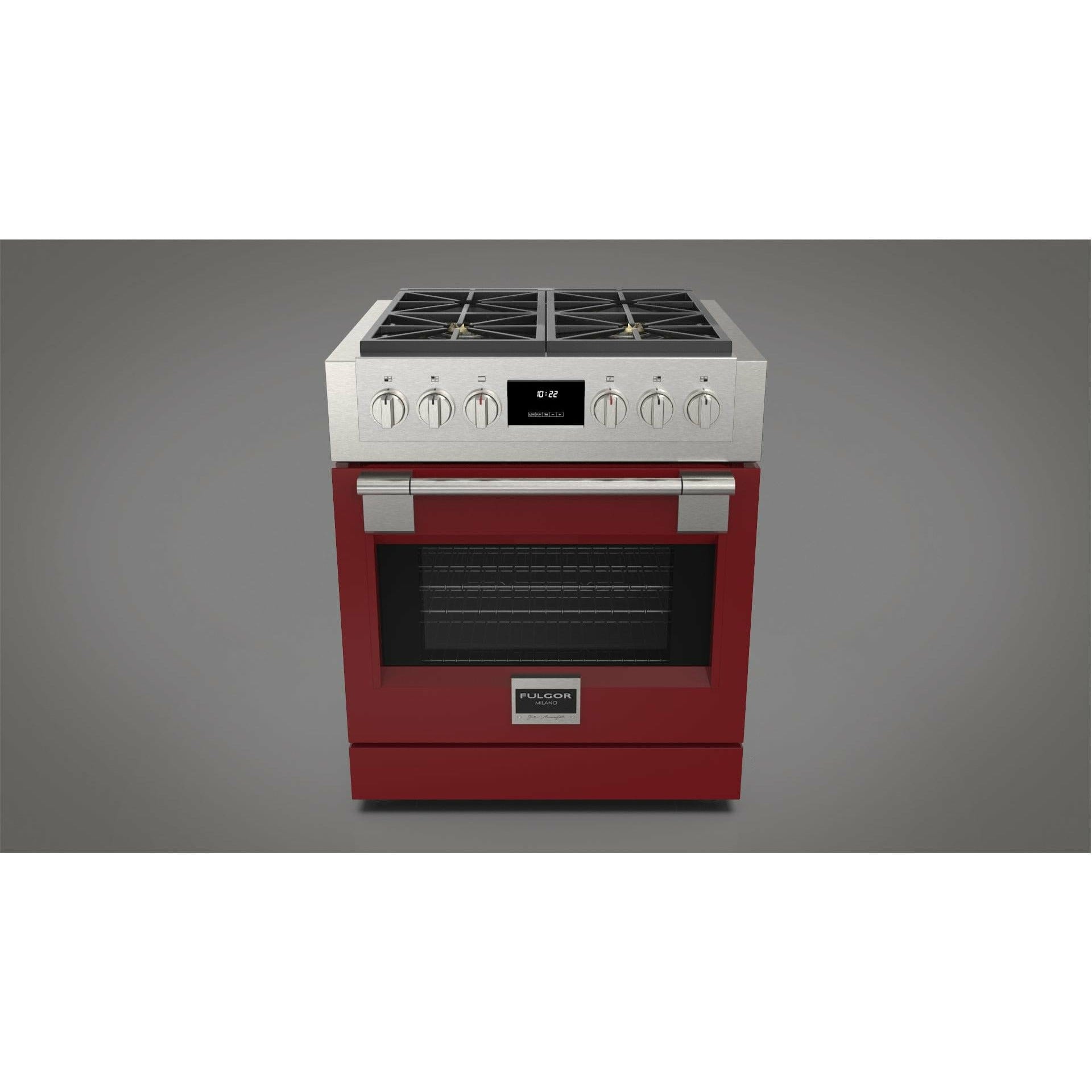 Fulgor Milano 30" Professional All Gas Range with 4 Dual-Flame Burners, 4.4 cu. ft. Capacity w/ Stainless Steel - F6PGR304S2 I Luxury Appliances Direct