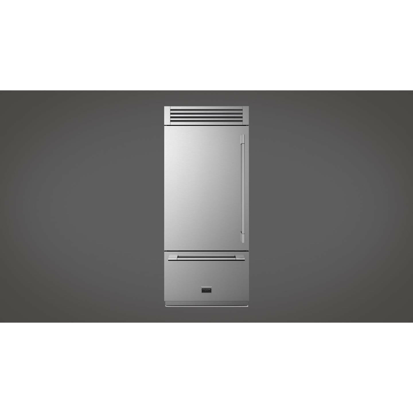 Fulgor Milano 700 Series 36 Inch Wide 18.5 Cu. Ft. Panel Ready Bottom Freezer Refrigerator with Ice Maker Stainless Steel - F7PBM36S2 I Luxury Appliances Direct