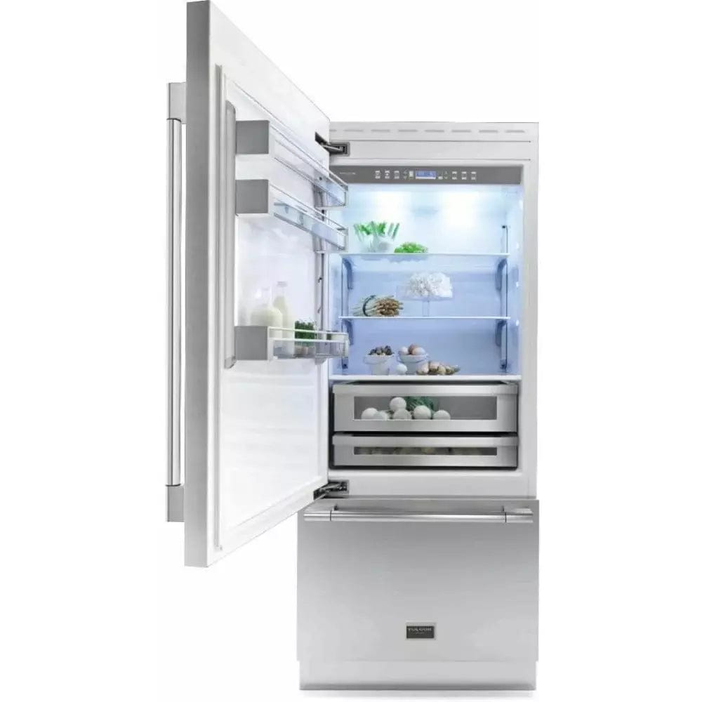 Fulgor Milano 36" Built-In Panel Ready Bottom Mount Refrigerator with 18.5 Cu. Ft. Capacity - F7IBM36O2 I Luxury Appliances Direct