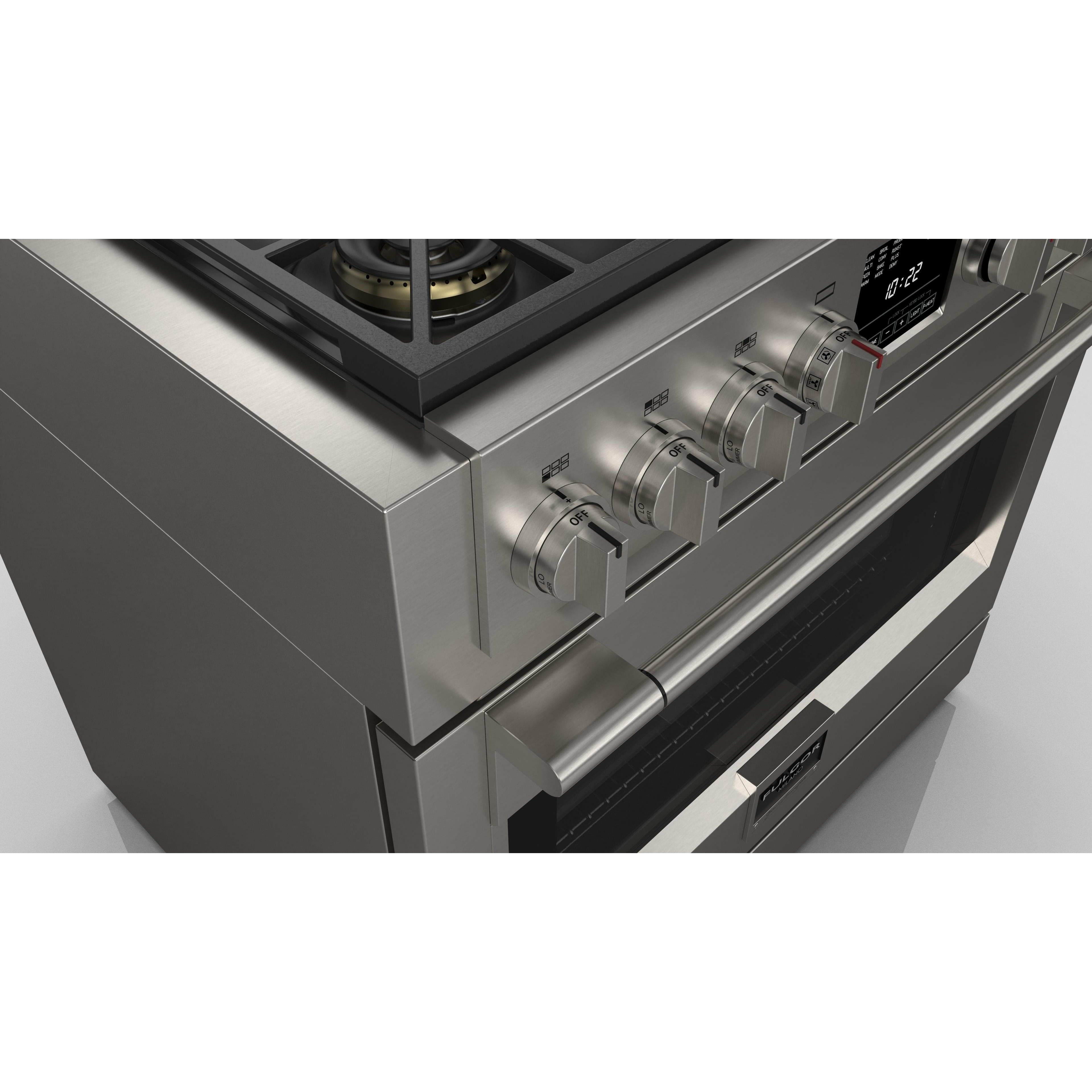 Fulgor Milano 36" Freestanding Dual Pro Fuel Range with Four 18,000 BTU Burners, Stainless Steel - F6PDF366S1 I Luxury Appliances Direct