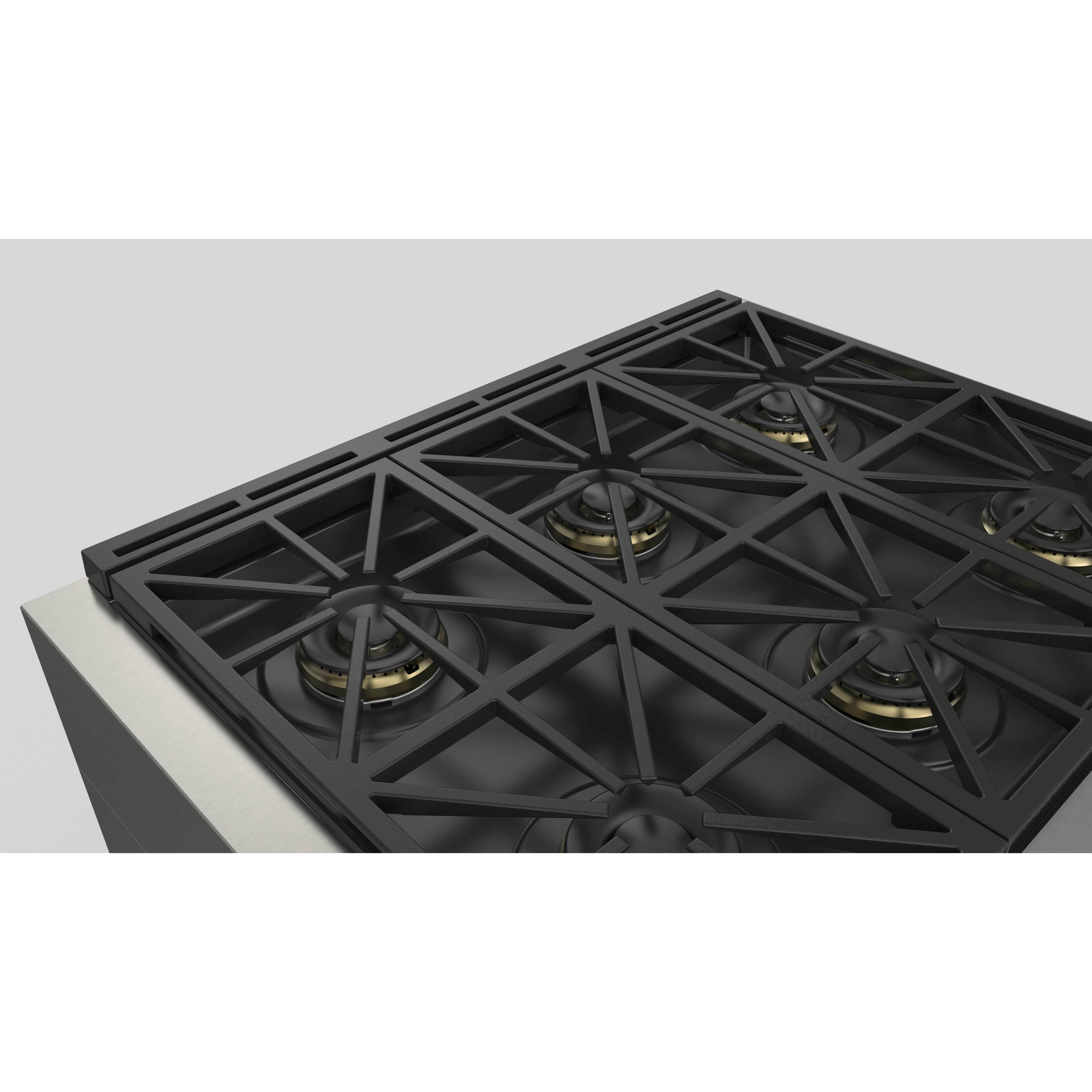 Fulgor Milano 36" Freestanding Dual Pro Fuel Range with Four 18,000 BTU Burners, Stainless Steel - F6PDF366S1 I Luxury Appliances Direct