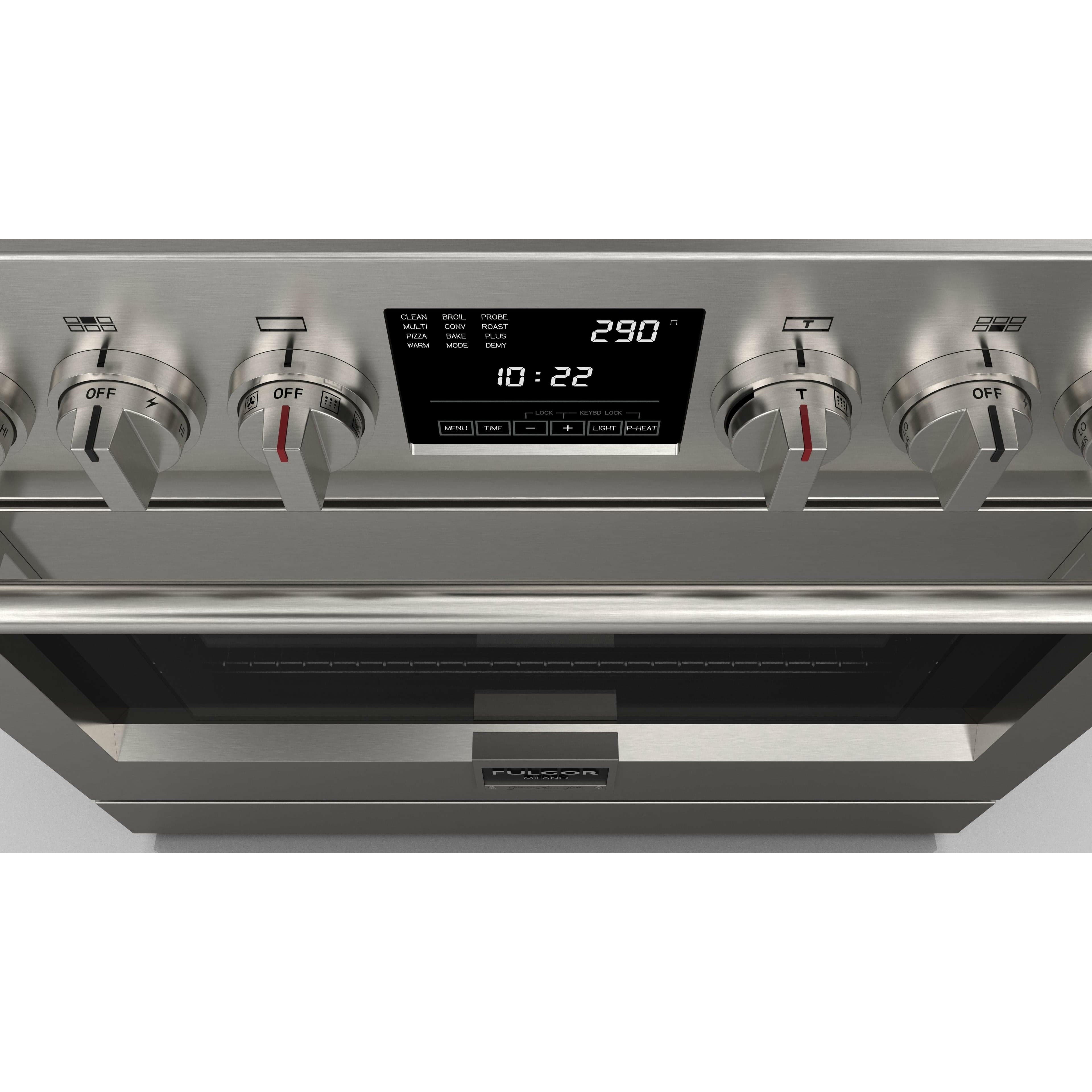Fulgor Milano 36" Freestanding Dual Pro Fuel Range with Four 18,000 BTU Burners, Stainless Steel - F6PDF366S1 I Luxury Appliances Direct