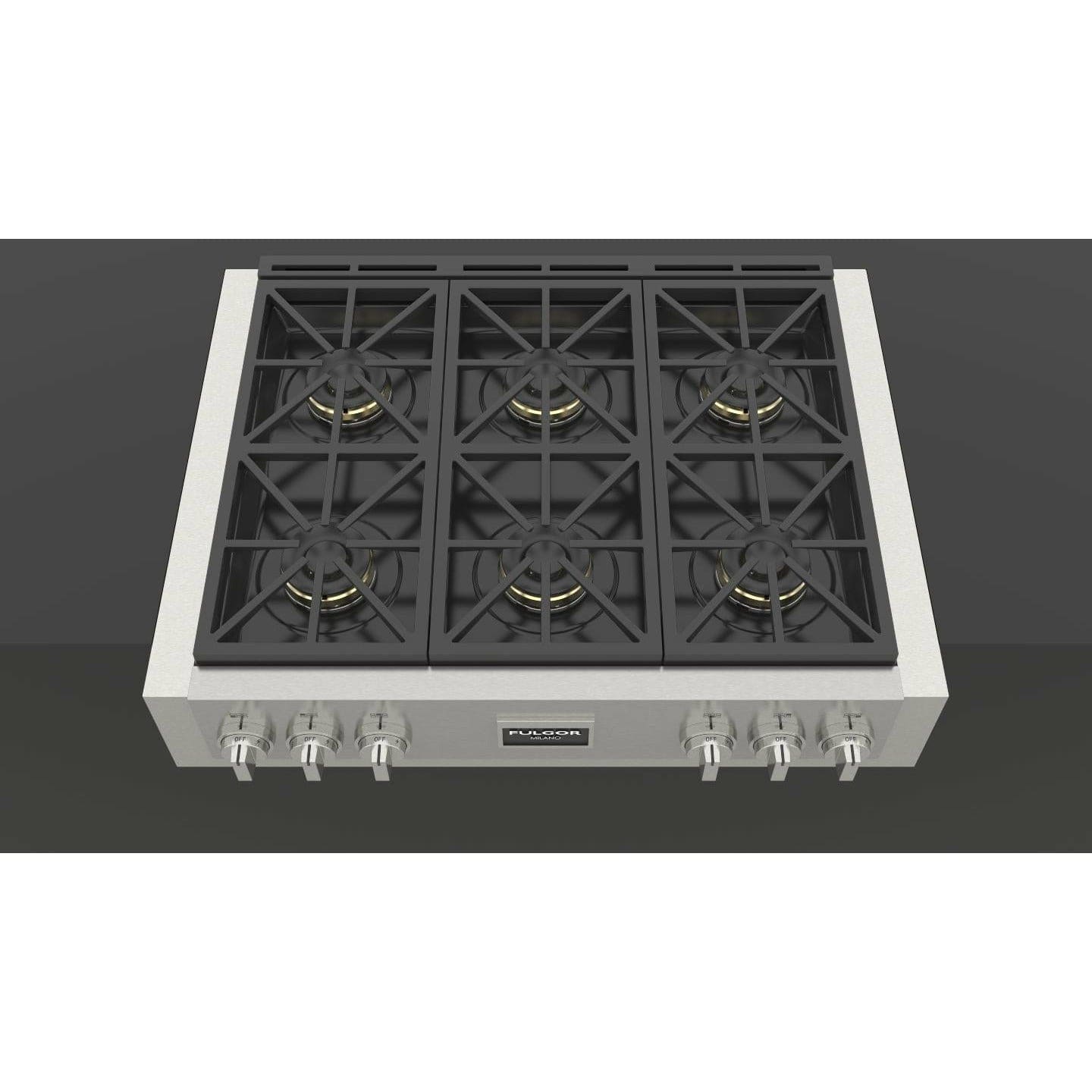 Fulgor Milano 36" Gas Rangetop with 6 Sealed Dual Flame 18,000 BTU Burners, Stainless Steel - F6GRT366S1 I Luxury Appliances Direct