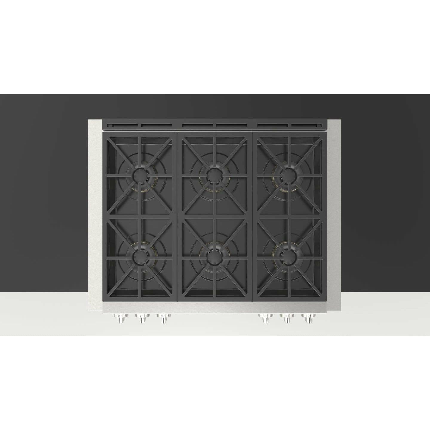 Fulgor Milano 36" Gas Rangetop with 6 Sealed Dual Flame 18,000 BTU Burners, Stainless Steel - F6GRT366S1 I Luxury Appliances Direct