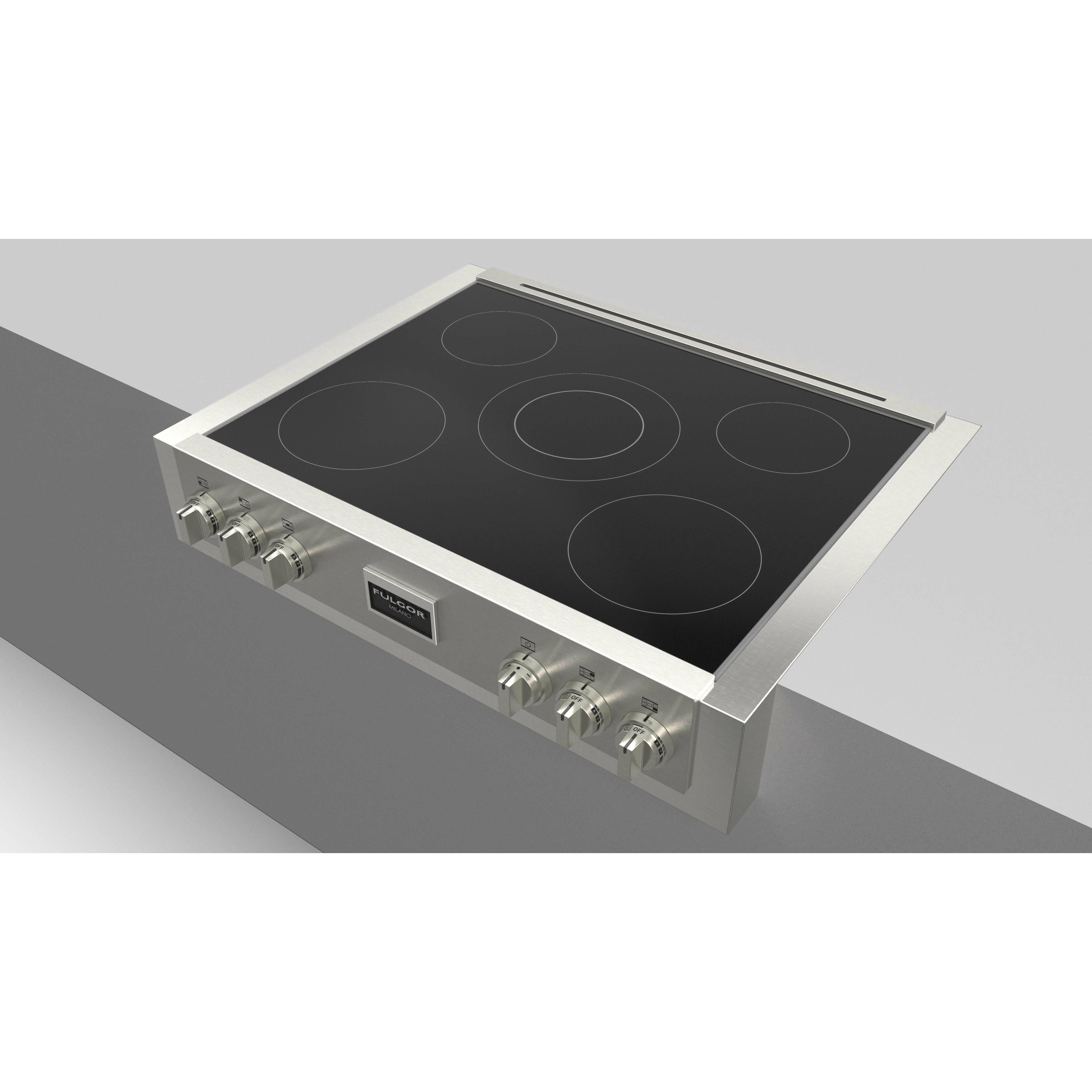 Fulgor Milano 36" Induction Rangetop with 5 Cooking Zones, Stainless Steel - F6IRT365S1 I Luxury Appliances Direct