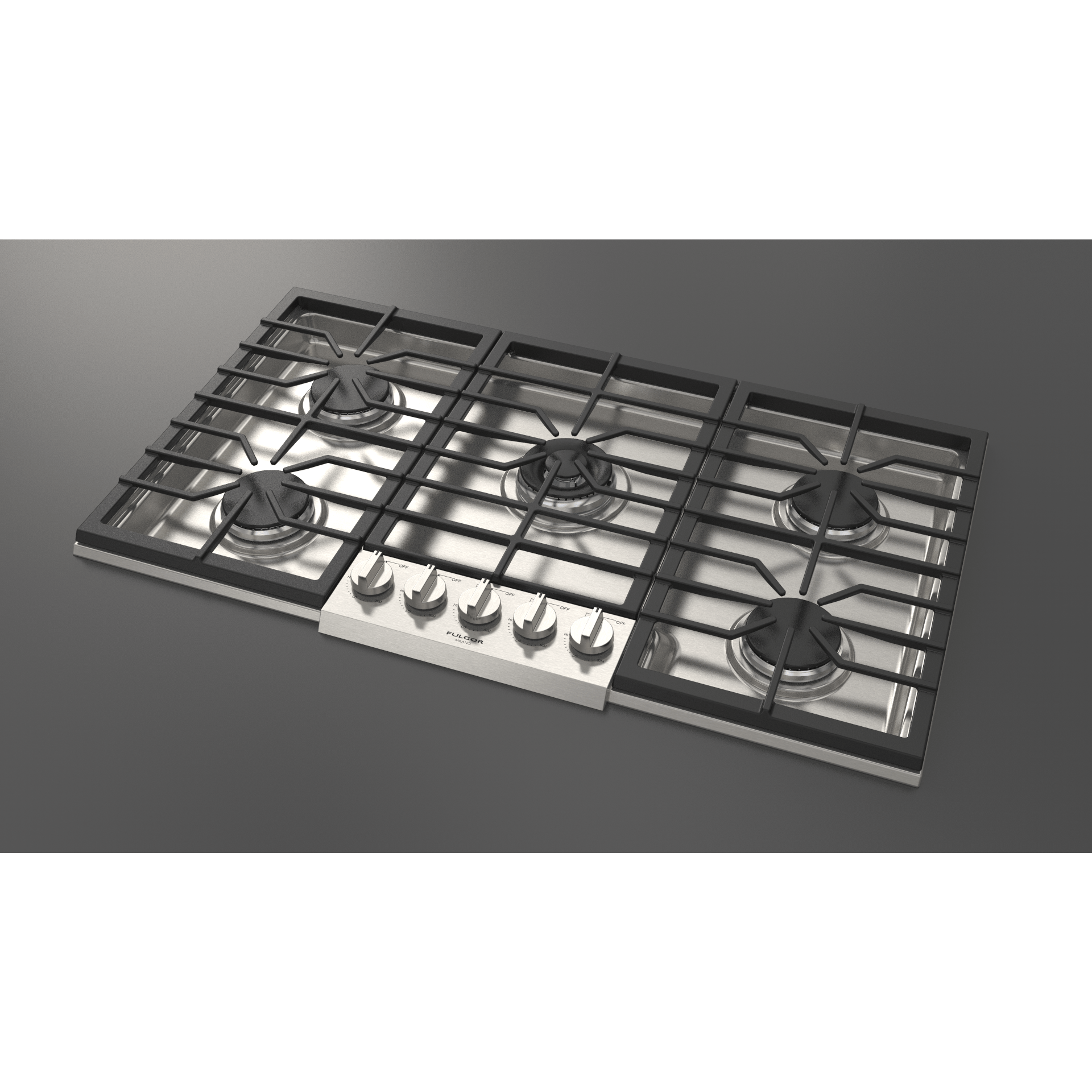 Fulgor Milano 36" Pro-Style Natural Gas Cooktop with 1 Central Dual Burner - F4PGK365S1 I Luxury Appliances Direct