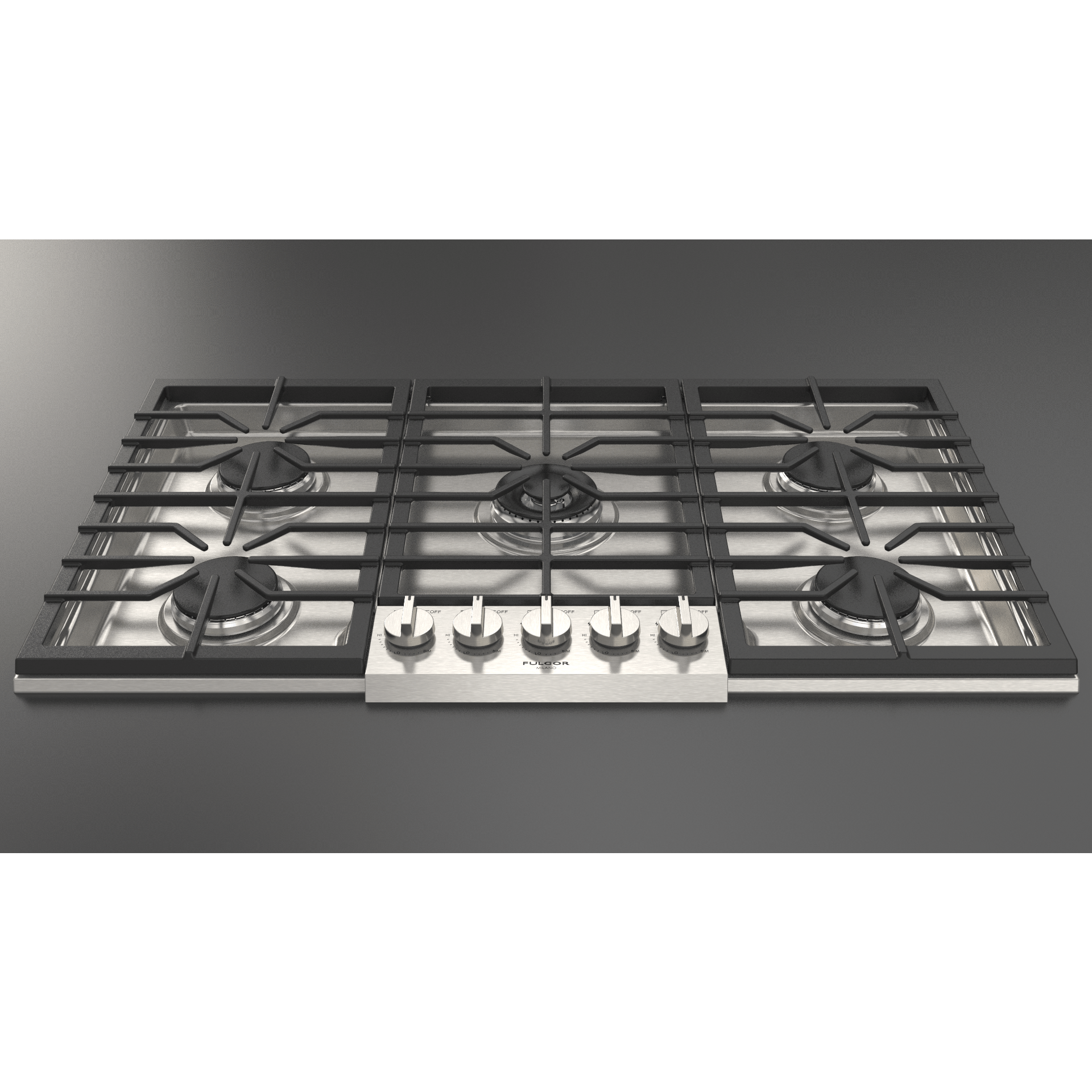 Fulgor Milano 36" Pro-Style Natural Gas Cooktop with 1 Central Dual Burner - F4PGK365S1 I Luxury Appliances Direct
