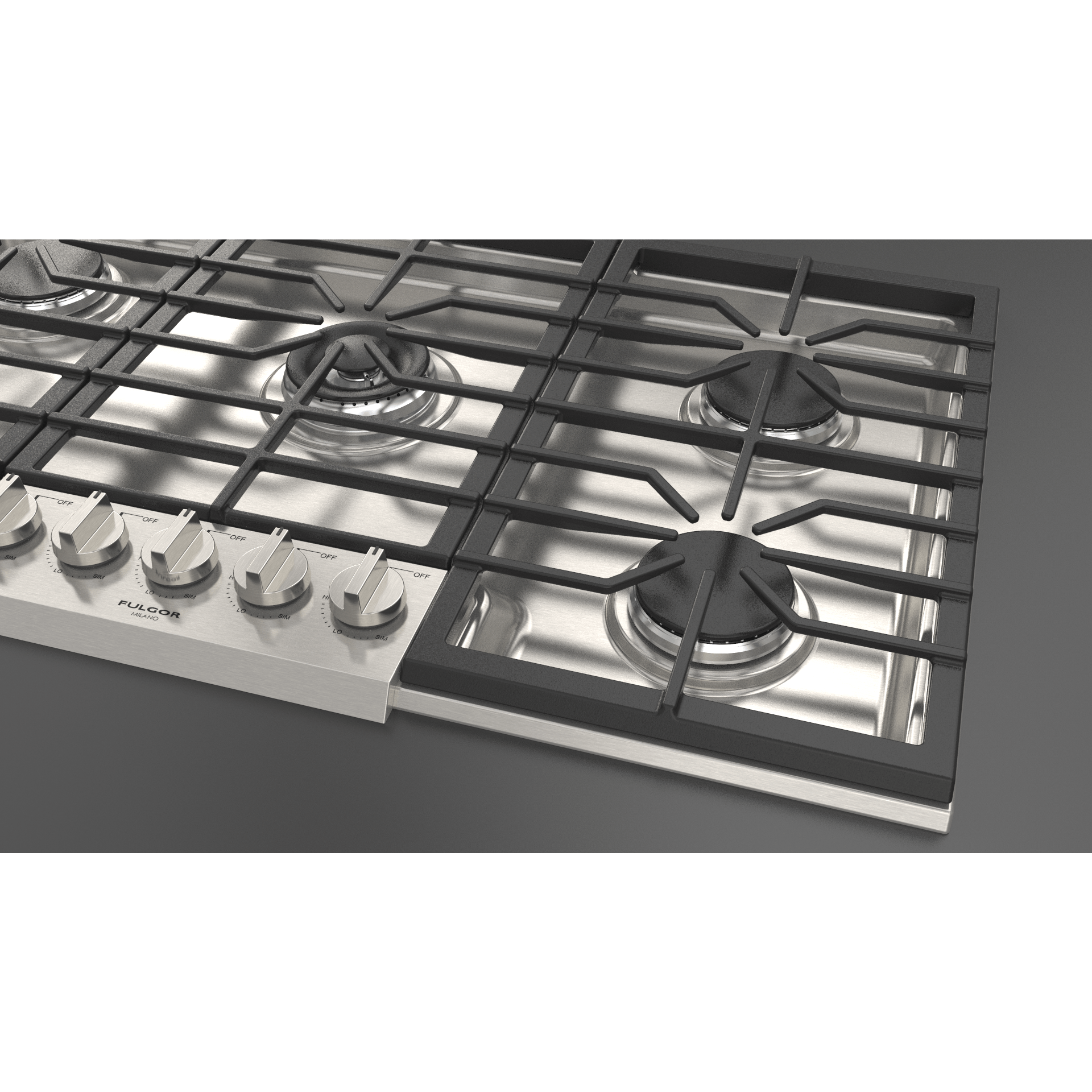 Fulgor Milano 36" Pro-Style Natural Gas Cooktop with 1 Central Dual Burner - F4PGK365S1 I Luxury Appliances Direct