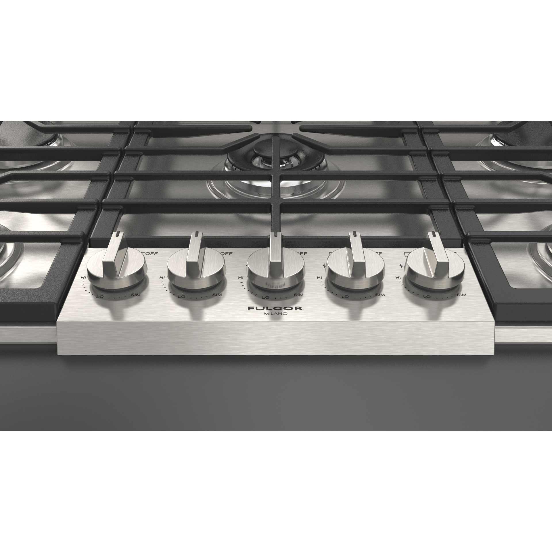 Fulgor Milano 36" Pro-Style Natural Gas Cooktop with 1 Central Dual Burner - F4PGK365S1 I Luxury Appliances Direct