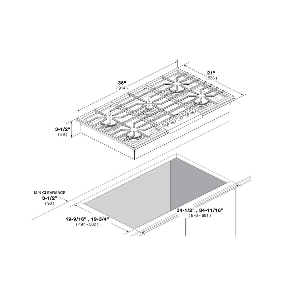 Fulgor Milano 36" Pro-Style Natural Gas Cooktop with 1 Central Dual Burner - F4PGK365S1 I Luxury Appliances Direct