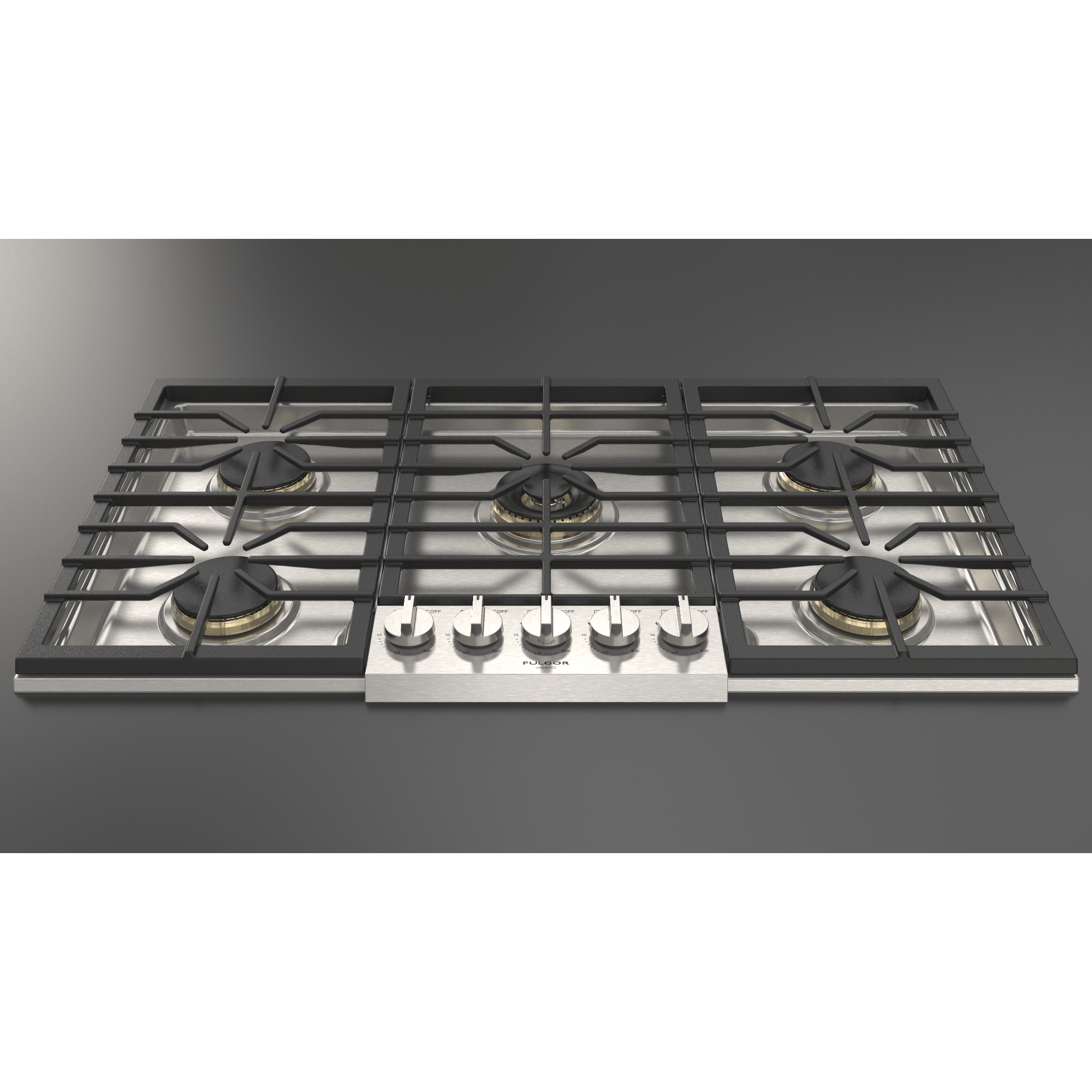 Fulgor Milano 36" Pro-Style Natural Gas Cooktop with 1 Solid Brass Dual-Flame Burner - F6PGK365S1 I Luxury Appliances Direct