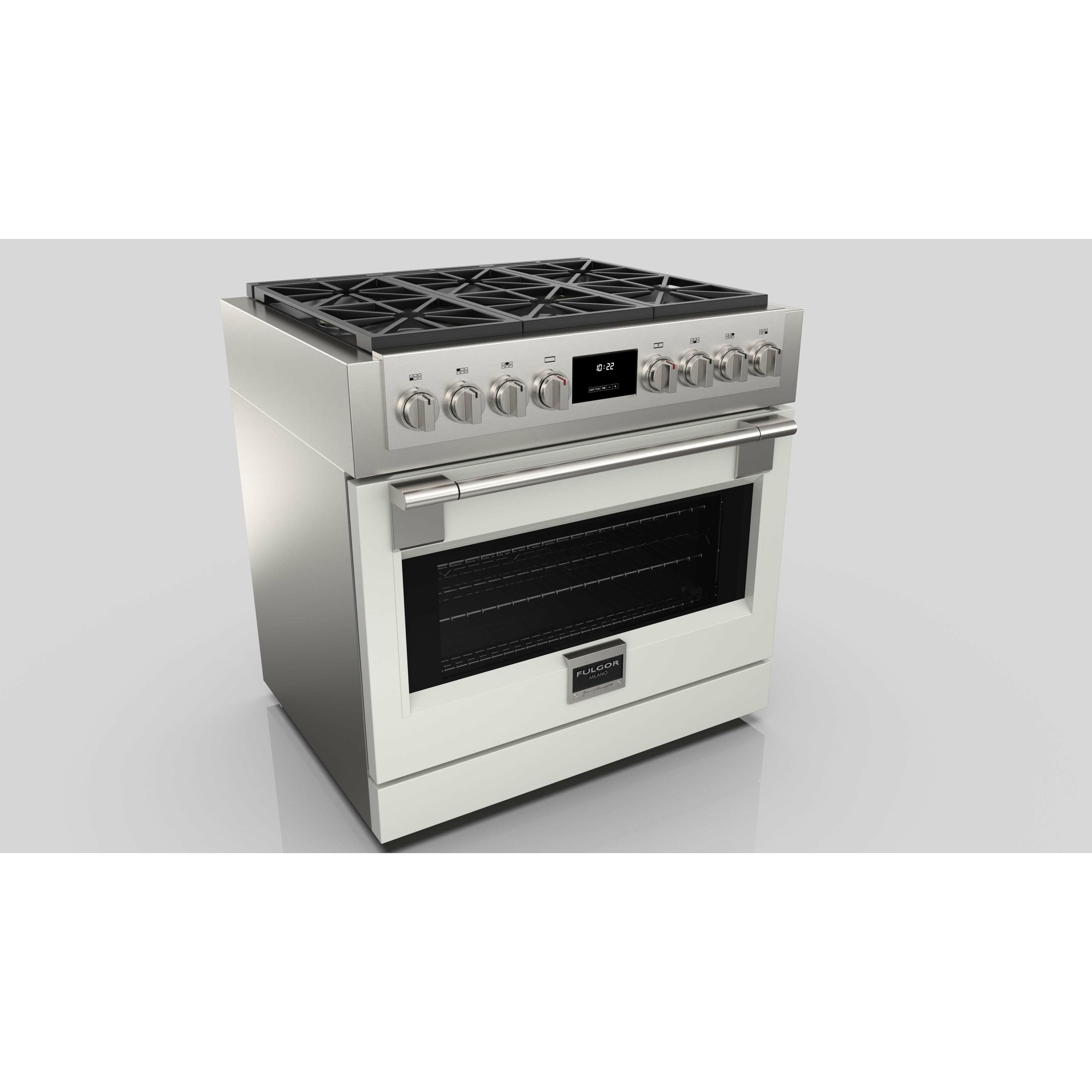 Fulgor Milano 36" Professional Gas Range with 6 Dual-Flame Burners, 5.7 cu. ft. Capacity, Stainless Steel - F6PGR366S2 I Luxury Appliances Direct