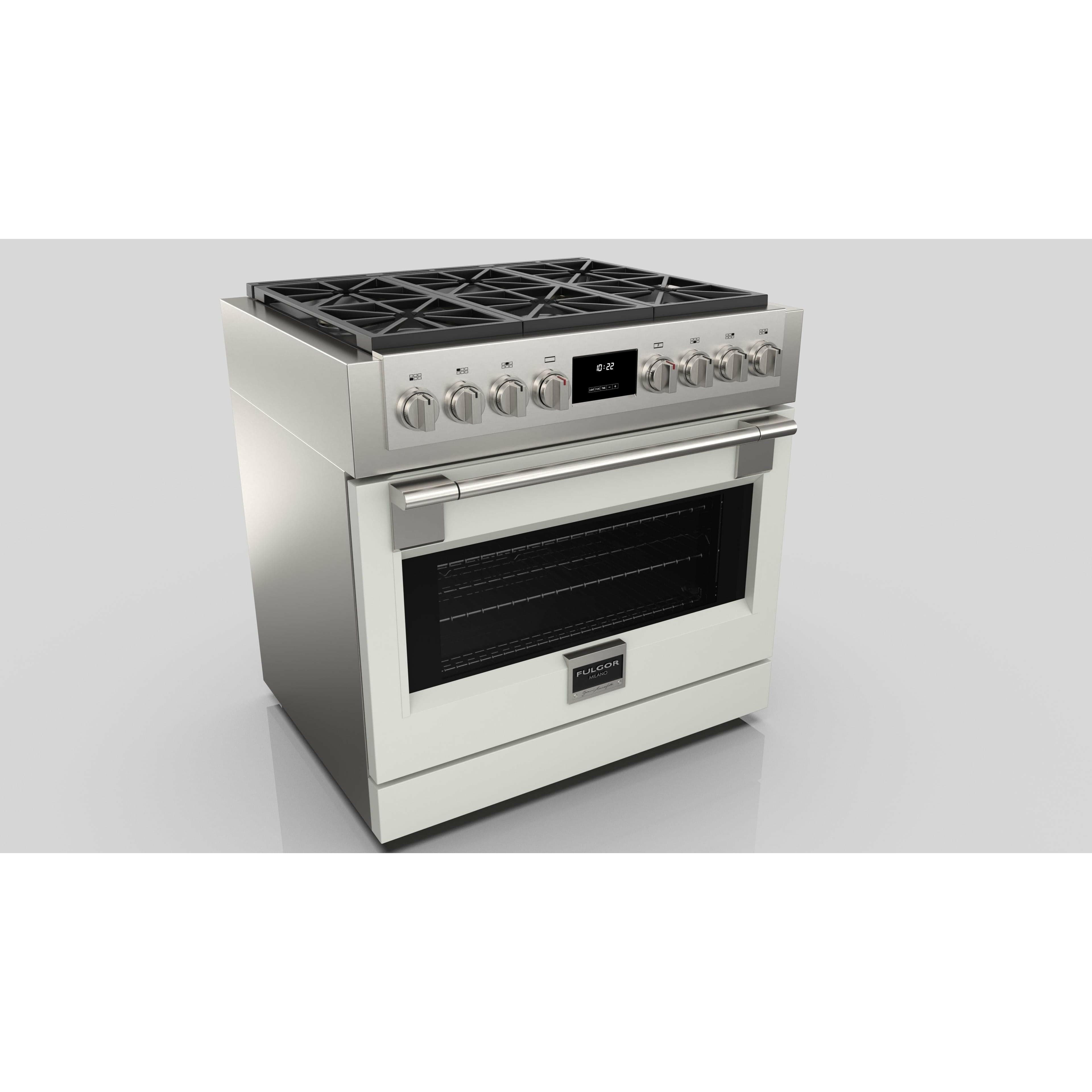 Fulgor Milano 36" Professional Gas Range with 6 Dual-Flame Burners, 5.7 cu. ft. Capacity, Stainless Steel - F6PGR366S2 I Luxury Appliances Direct