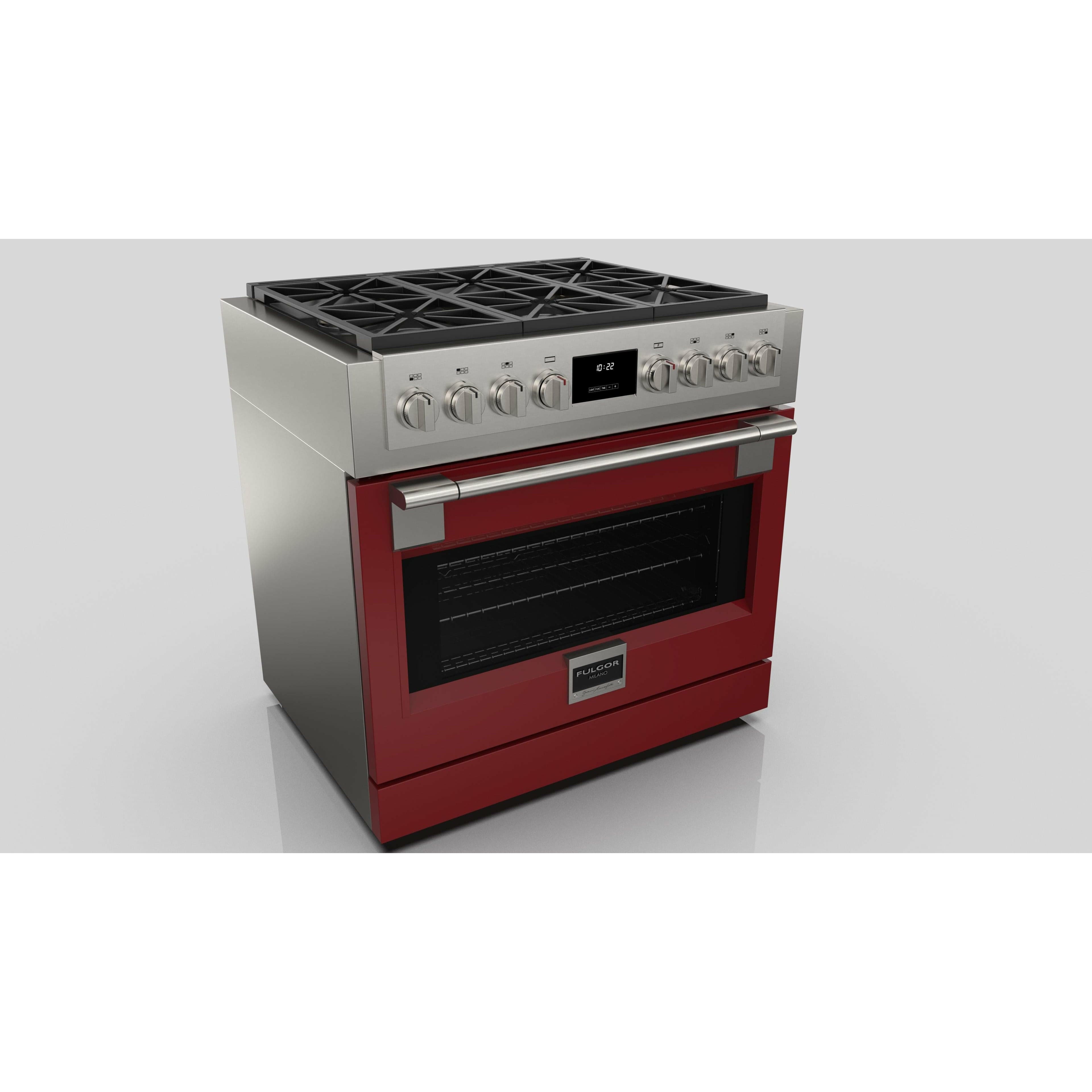 Fulgor Milano 36" Professional Gas Range with 6 Dual-Flame Burners, 5.7 cu. ft. Capacity, Stainless Steel - F6PGR366S2 I Luxury Appliances Direct
