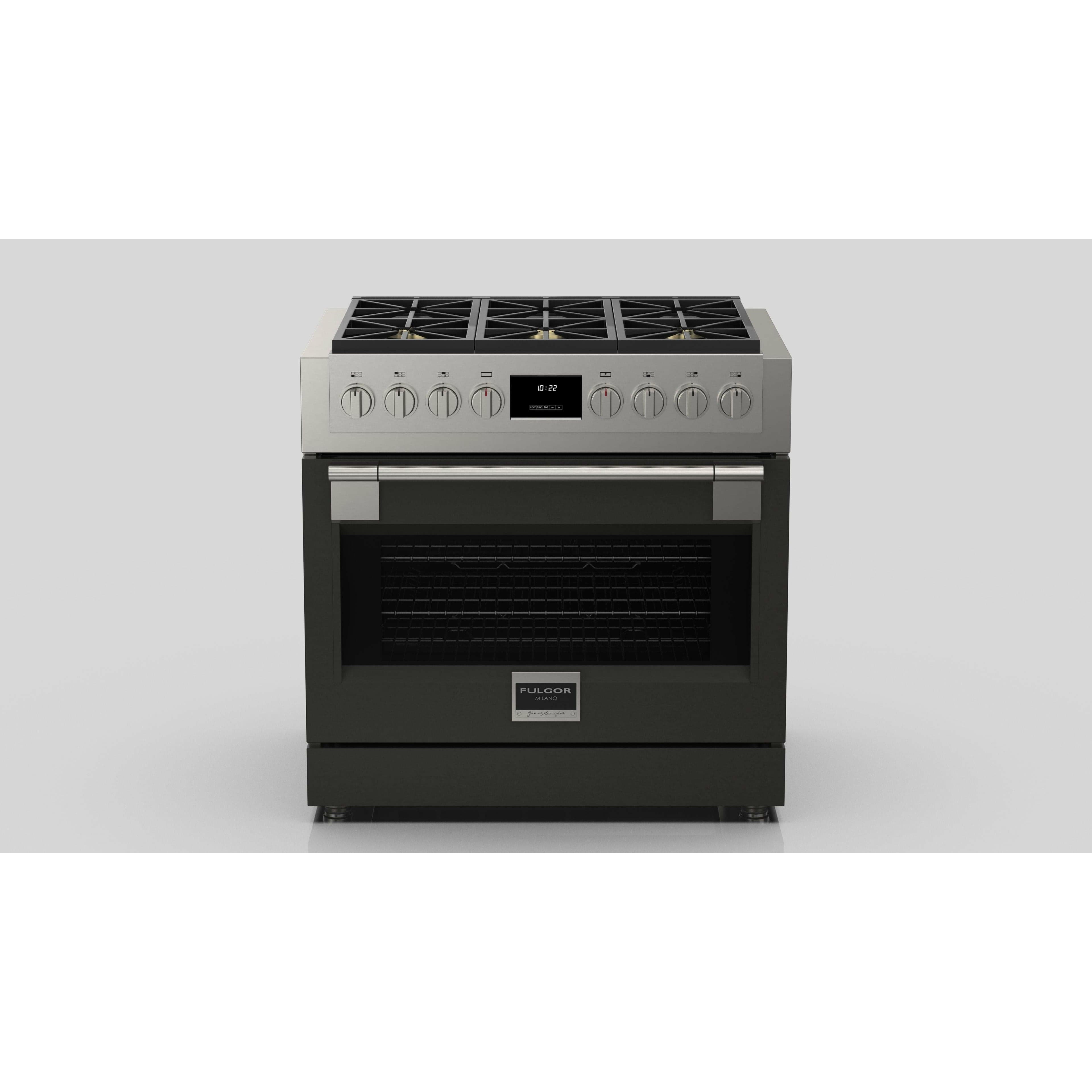 Fulgor Milano 36" Professional Gas Range with 6 Dual-Flame Burners, 5.7 cu. ft. Capacity, Stainless Steel - F6PGR366S2 I Luxury Appliances Direct
