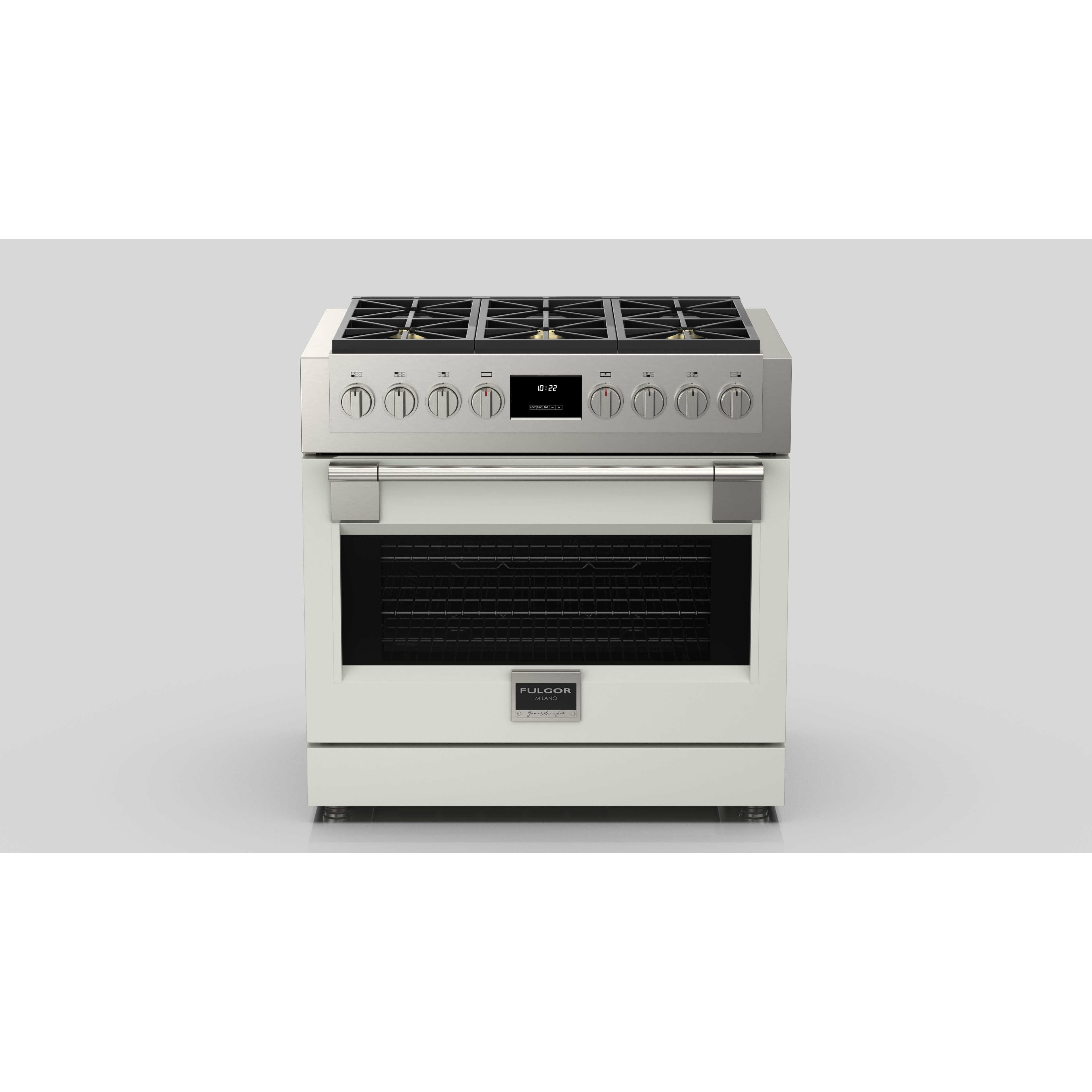 Fulgor Milano 36" Professional Gas Range with 6 Dual-Flame Burners, 5.7 cu. ft. Capacity, Stainless Steel - F6PGR366S2 I Luxury Appliances Direct