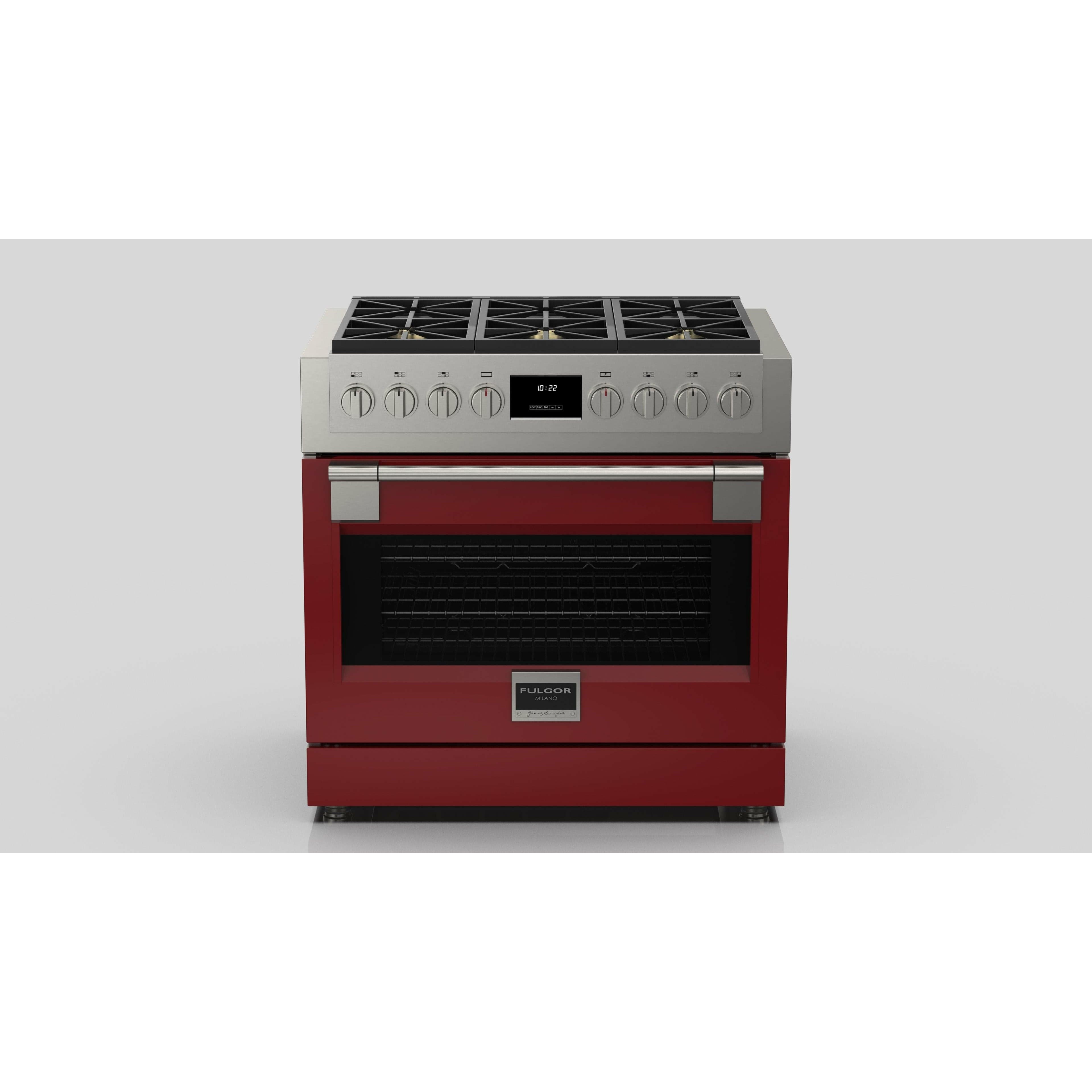 Fulgor Milano 36" Professional Gas Range with 6 Dual-Flame Burners, 5.7 cu. ft. Capacity, Stainless Steel - F6PGR366S2 I Luxury Appliances Direct