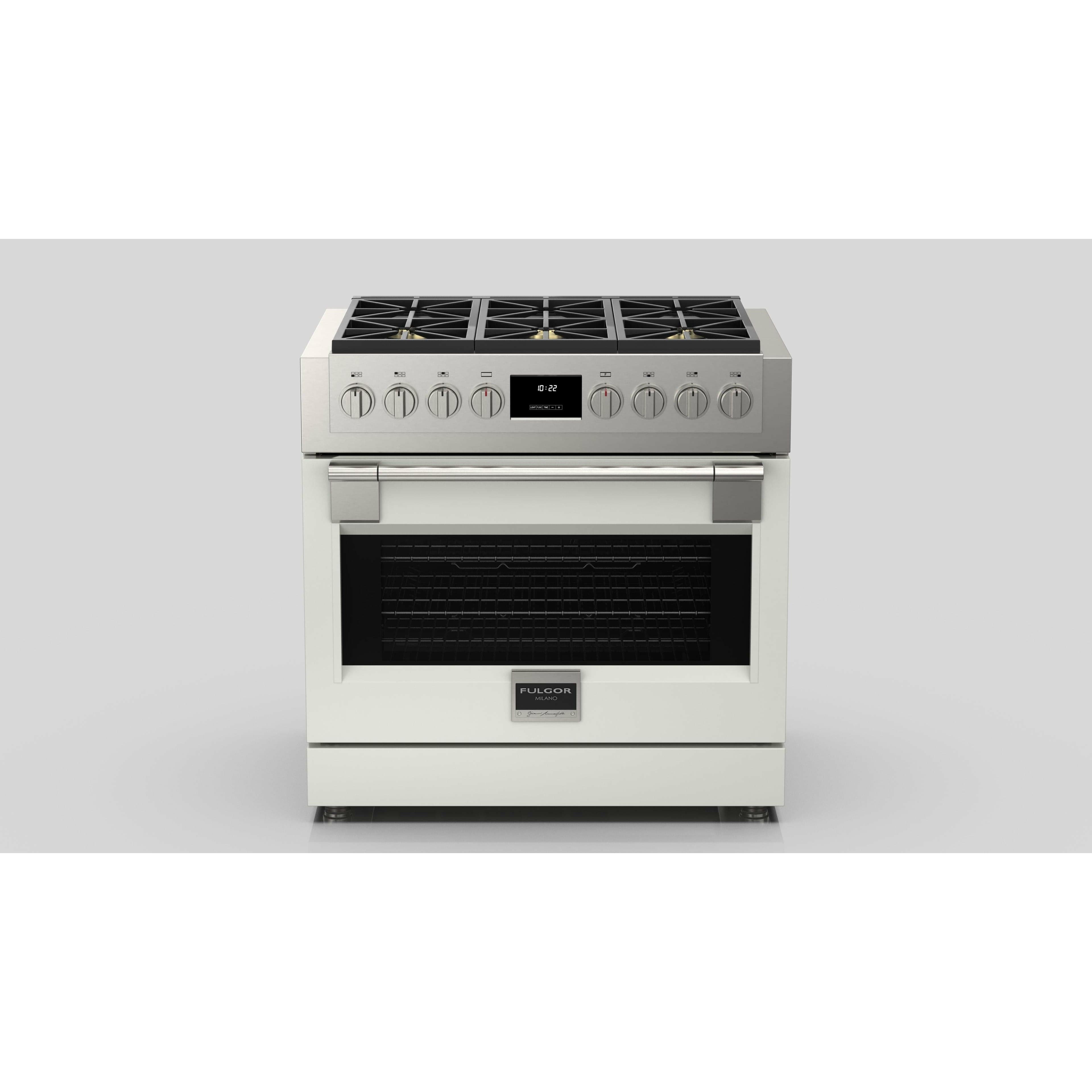 Fulgor Milano 36" Professional Gas Range with 6 Dual-Flame Burners, 5.7 cu. ft. Capacity, Stainless Steel - F6PGR366S2 I Luxury Appliances Direct