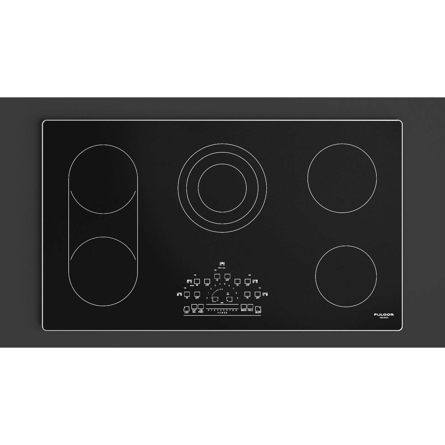 Fulgor Milano 36" Touch Radiant Electric Cooktop with 5 Elements, Glass Ceramic Surface - F6RT36S2 I Luxury Appliances Direct
