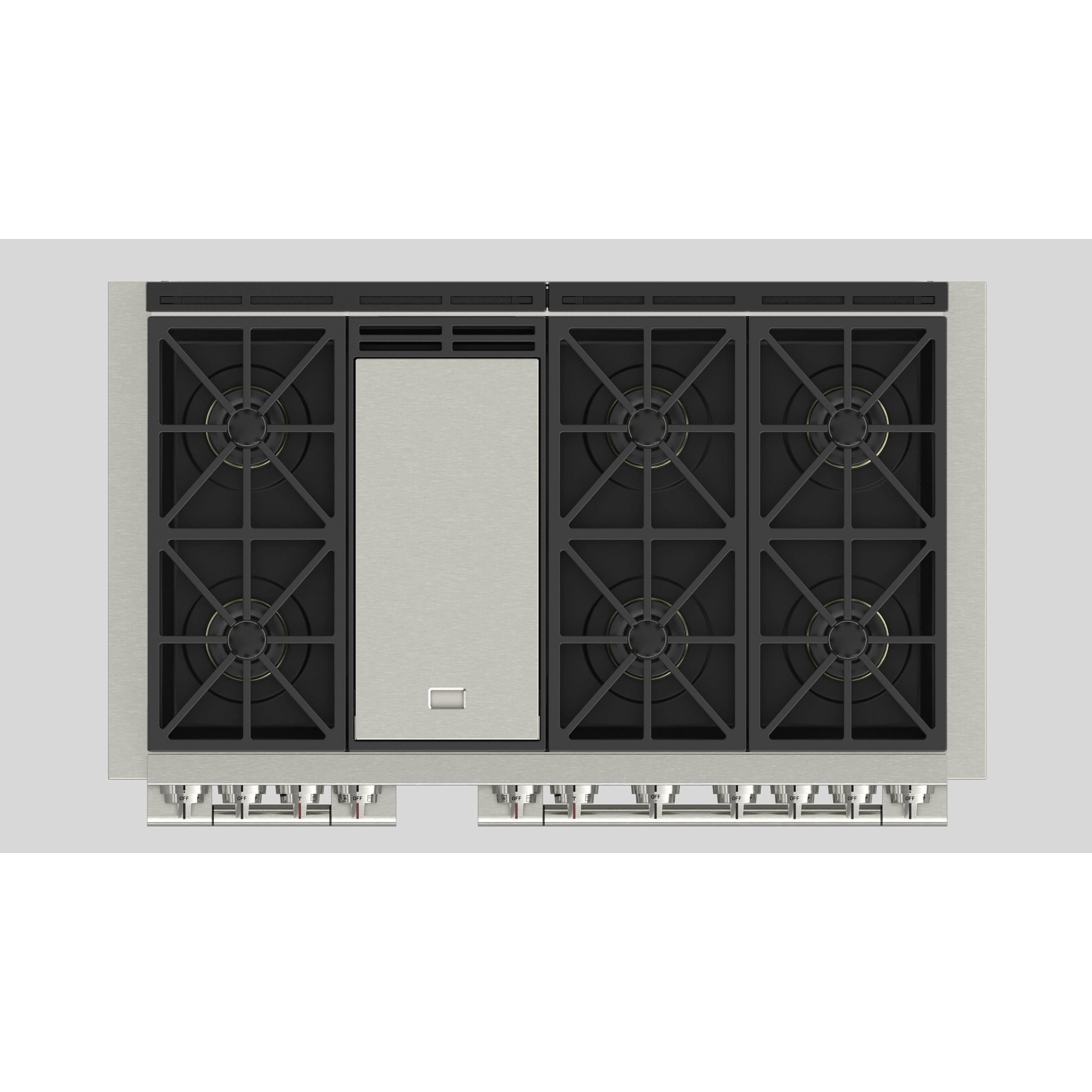 Fulgor Milano 48" Dual Fuel Professional Range with 6 Dual Flame Burners, 6.5 Cu. Ft. Total Capacity Stainless Steel - F6PDF486GS1 I Luxury Appliances Direct