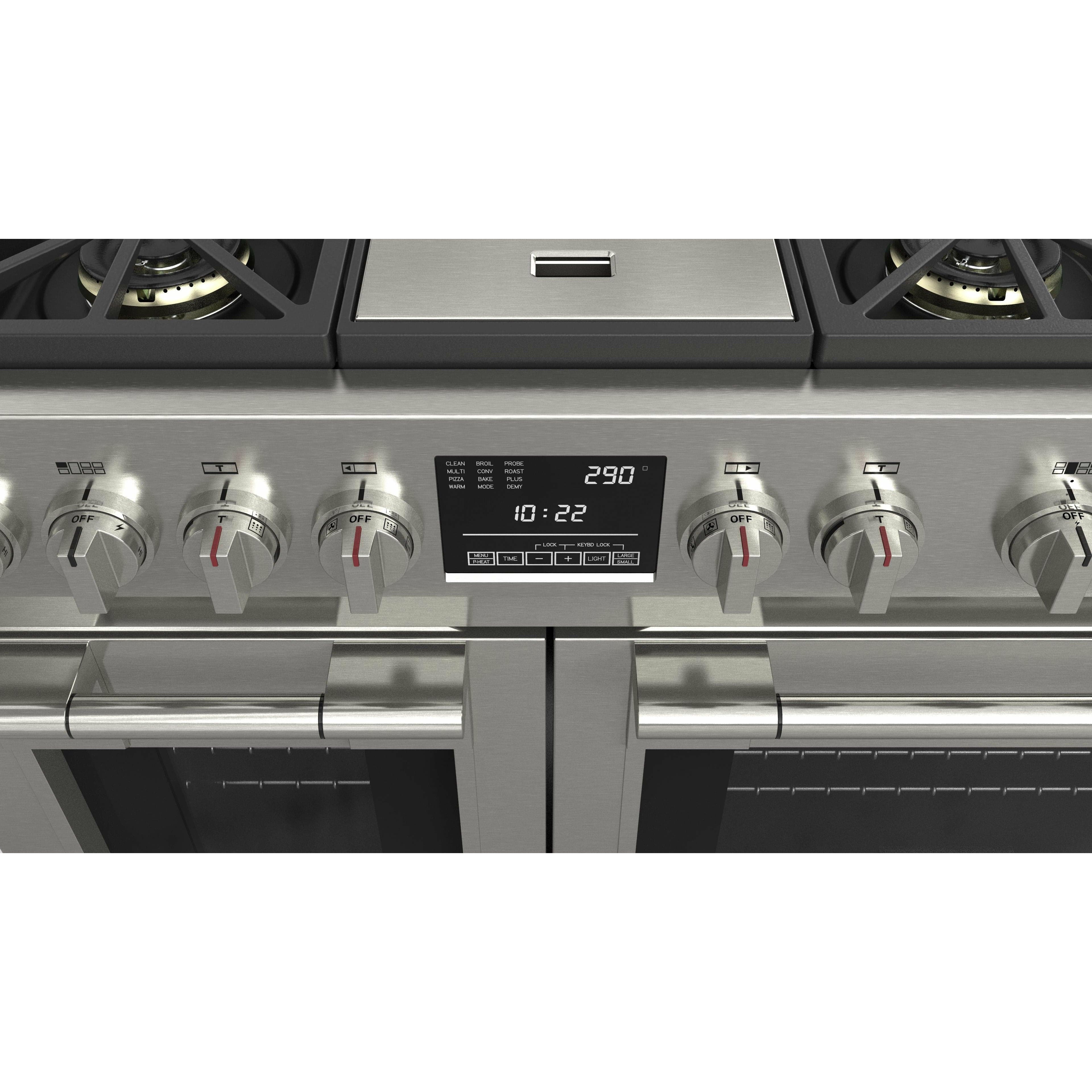 Fulgor Milano 48" Dual Fuel Professional Range with 6 Dual Flame Burners, 6.5 Cu. Ft. Total Capacity Stainless Steel - F6PDF486GS1 I Luxury Appliances Direct