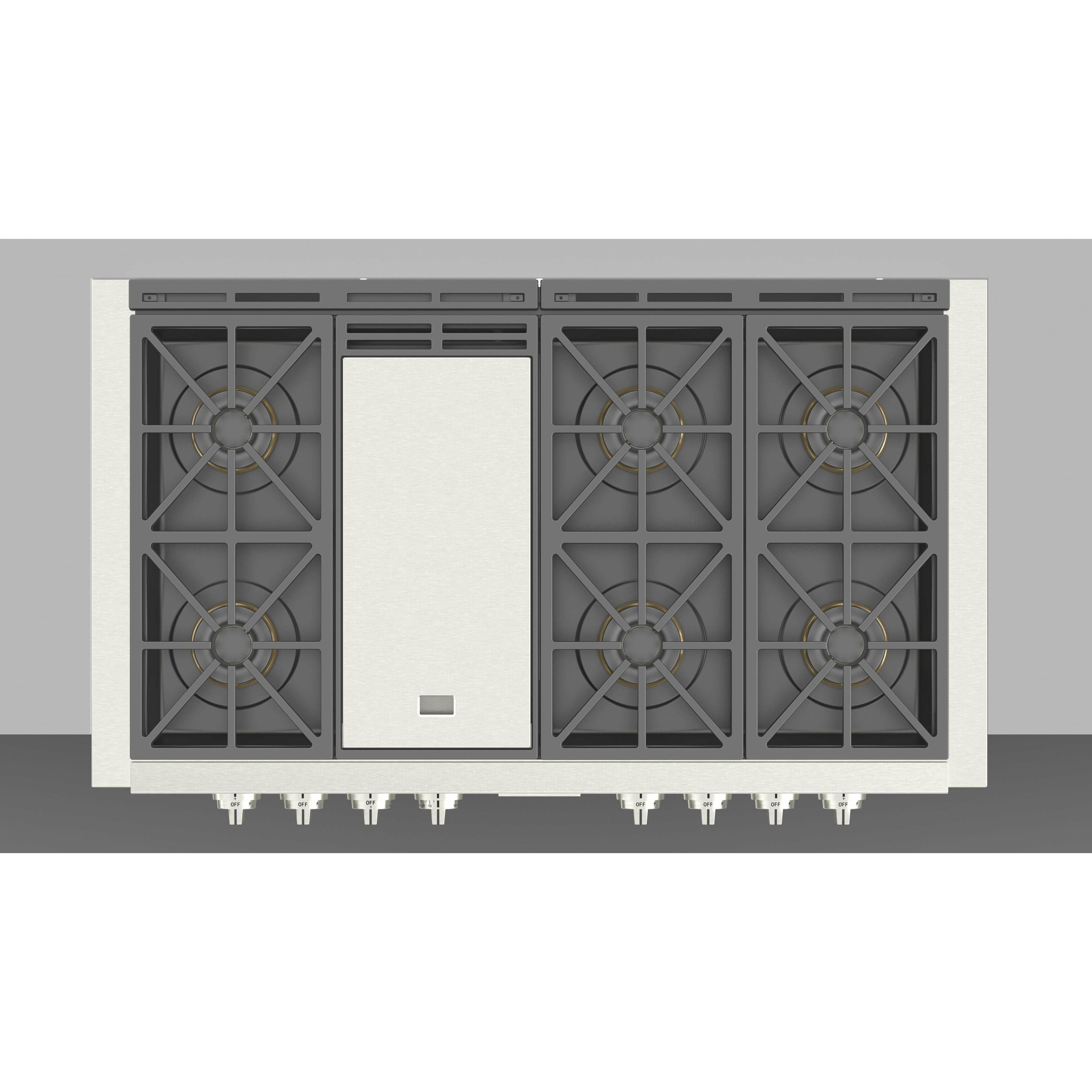 Fulgor Milano 48" Gas Rangetop with 6 Sealed Burners, Stainless Steel - F6GRT486GS1 I Luxury Appliances Direct