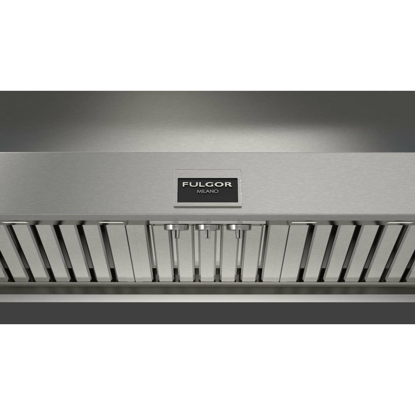 Fulgor Milano 48" Professional Wall Range Hood with Baffle Filters, Stainless Steel - F6PH48DS1 I Luxury Appliances Direct