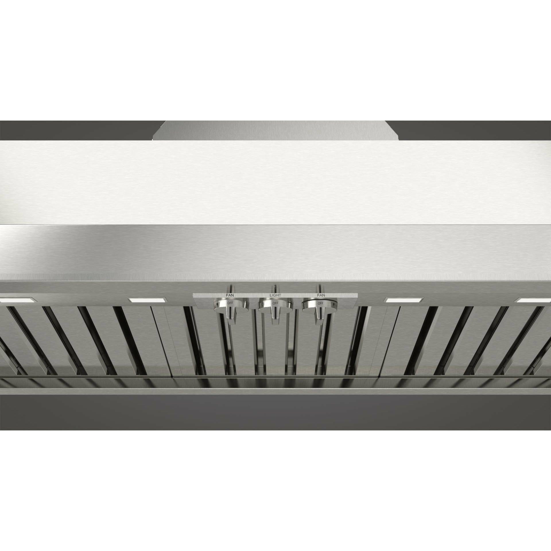 Fulgor Milano 48" Under Cabinet Range Hood with 4 + 4-Speed/1000 CFM Blower, Stainless Steel - F6BP46DS1 I Luxury Appliances Direct