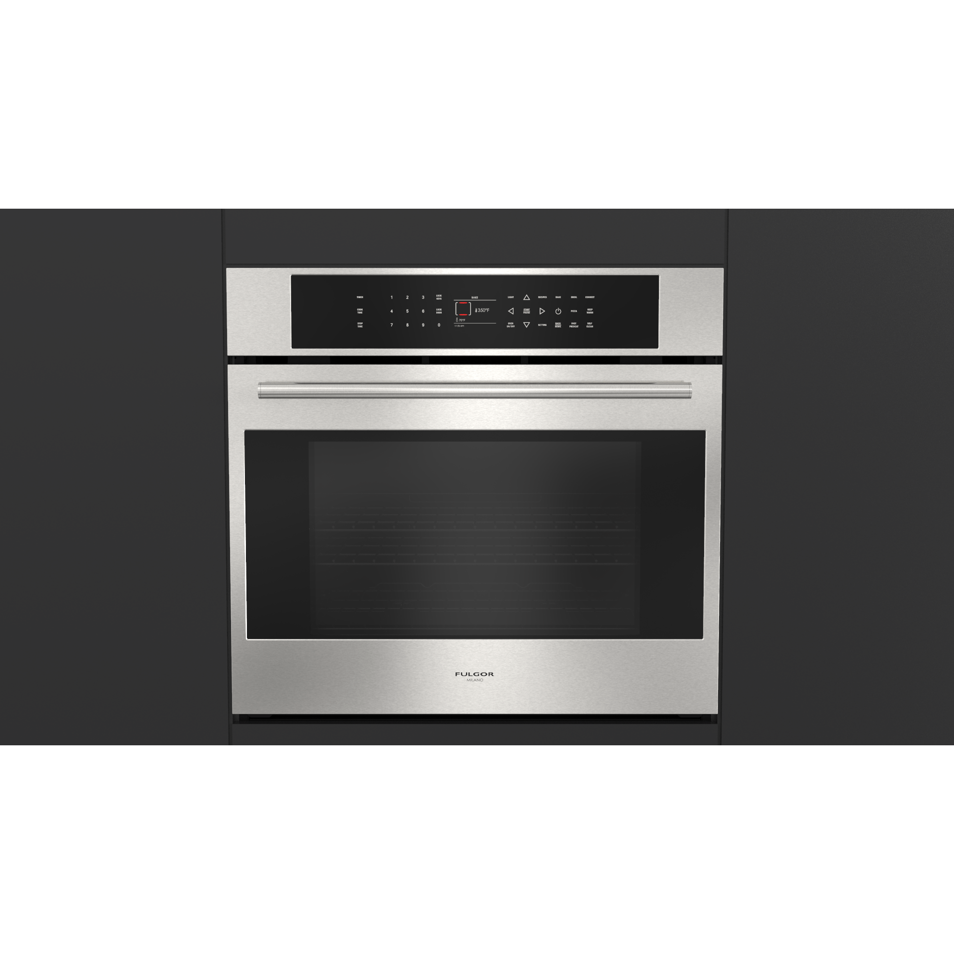 Fulgor Milano Package 30" Electric Wall Oven, 36" French Door Refrigerator, 36" Induction Cooktop, 36" Wall Mount Range Hood and 24" Built-In Dishwasher - F7SP30S1F7IT36S1 I Luxury Appliances Direct