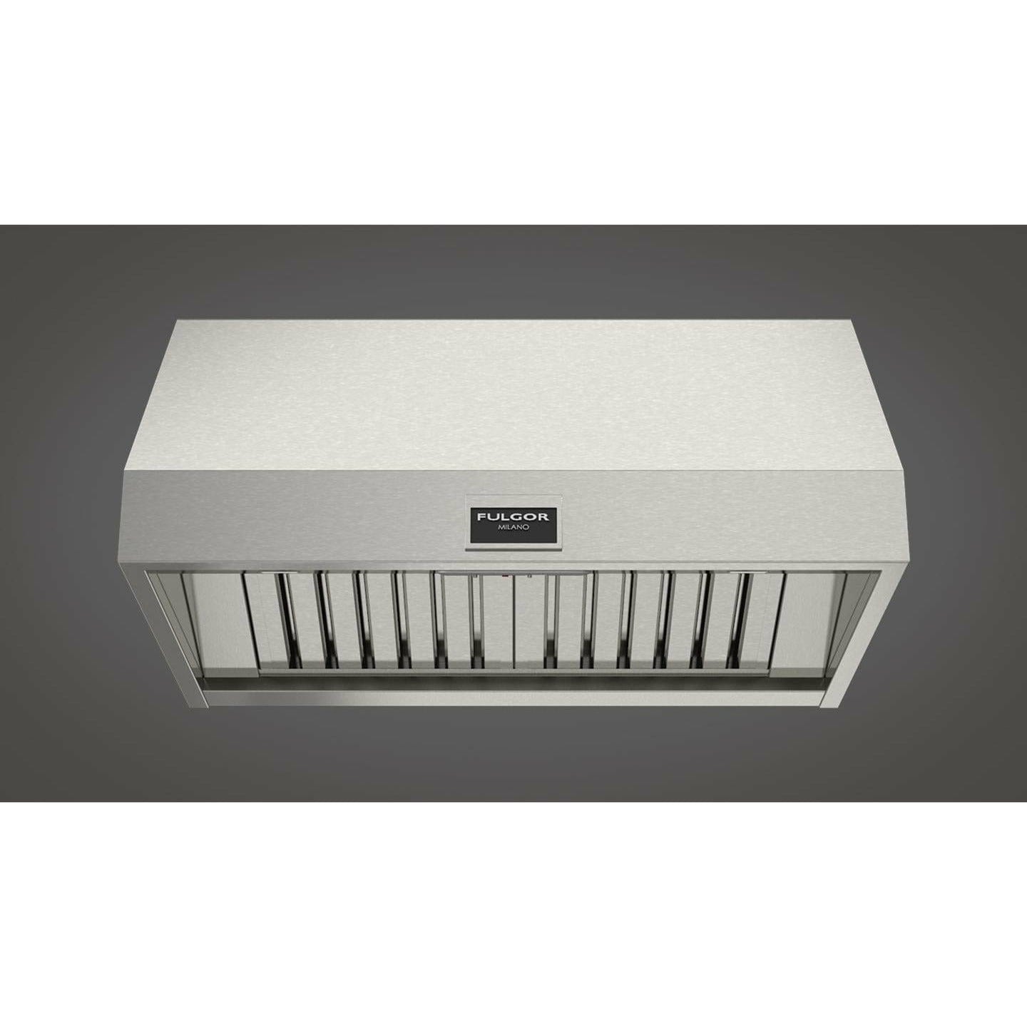 Fulgor Milano Package - 36" Gas Range, 36" French Door Refrigerator, 24" Built-In Dishwasher and 36" Wall Mount Hood - F6PGR366S2F6FBM36S2 I Luxury Appliances Direct