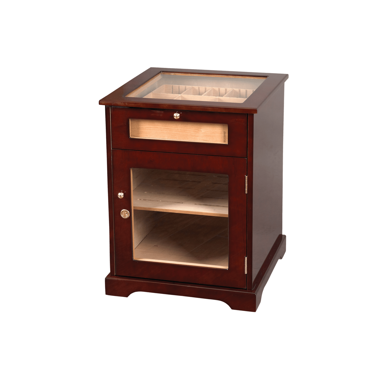 Humidor Supreme Galleria End Table Small Cigar Humidor Cabinet | Holds 600 Cigars HUM-600G I Luxury Appliances Direct