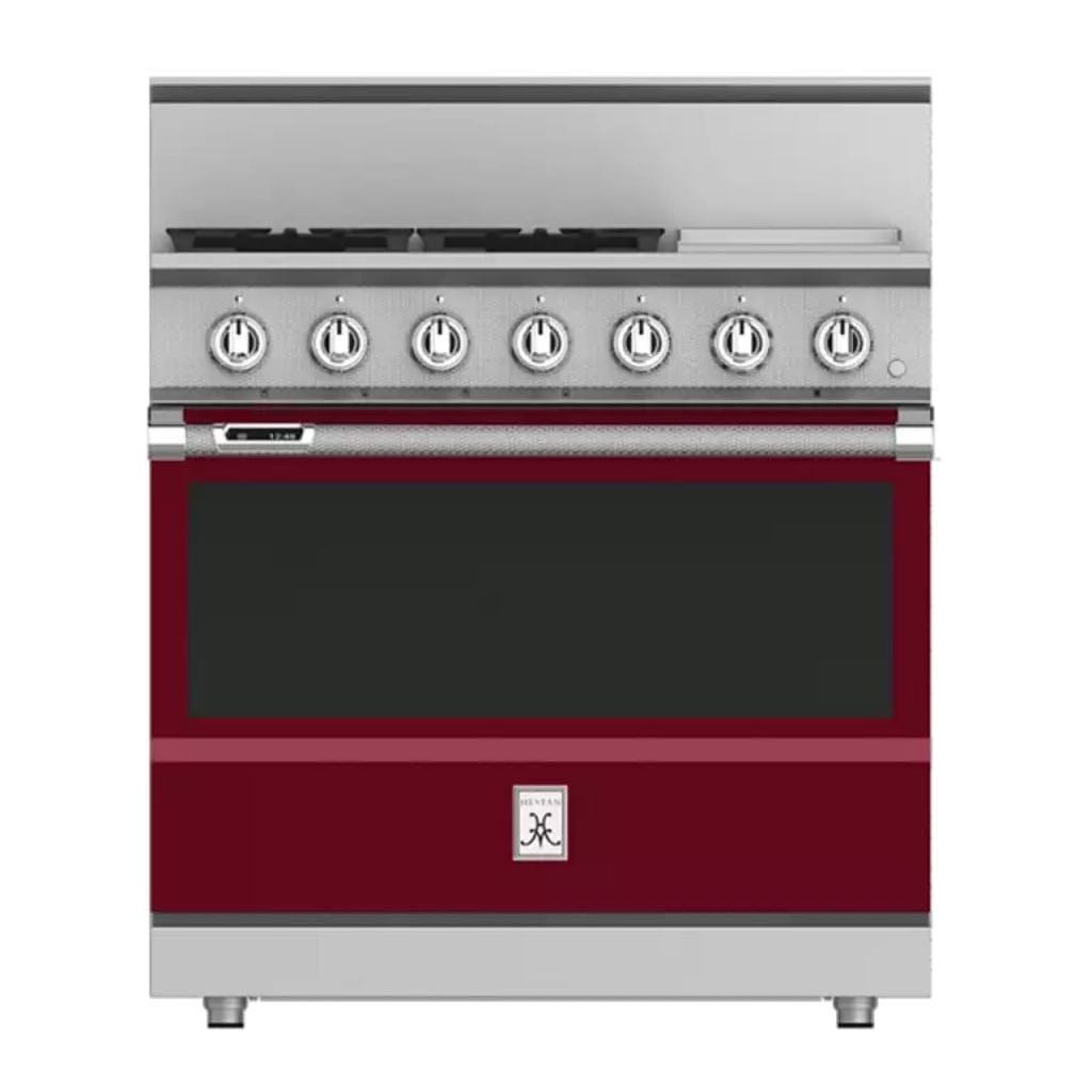 Hestan 36" 4-Burner Dual Fuel Range with 12" Griddle - KRD Series I Luxury Appliances Direct