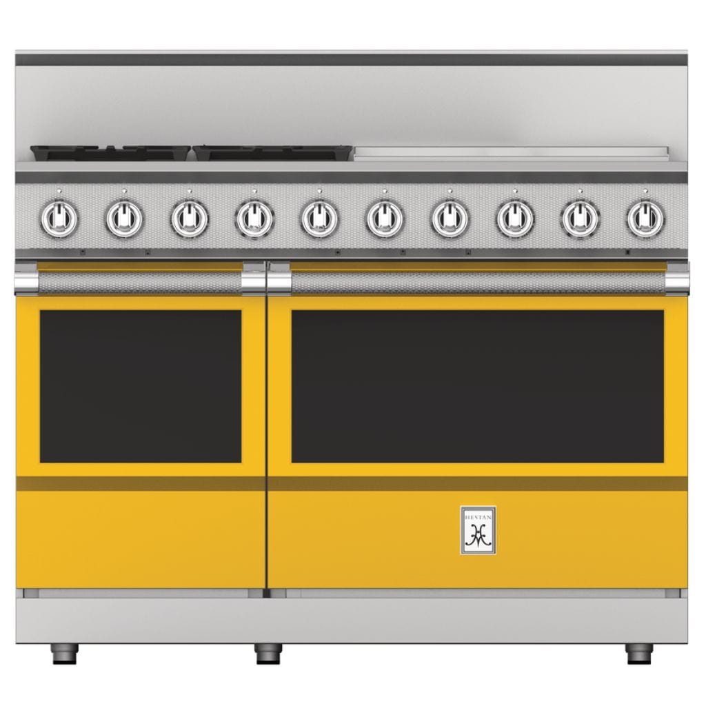 Hestan 48" 5-Burners Gas Range with 24" Griddle I Luxury Appliances Direct