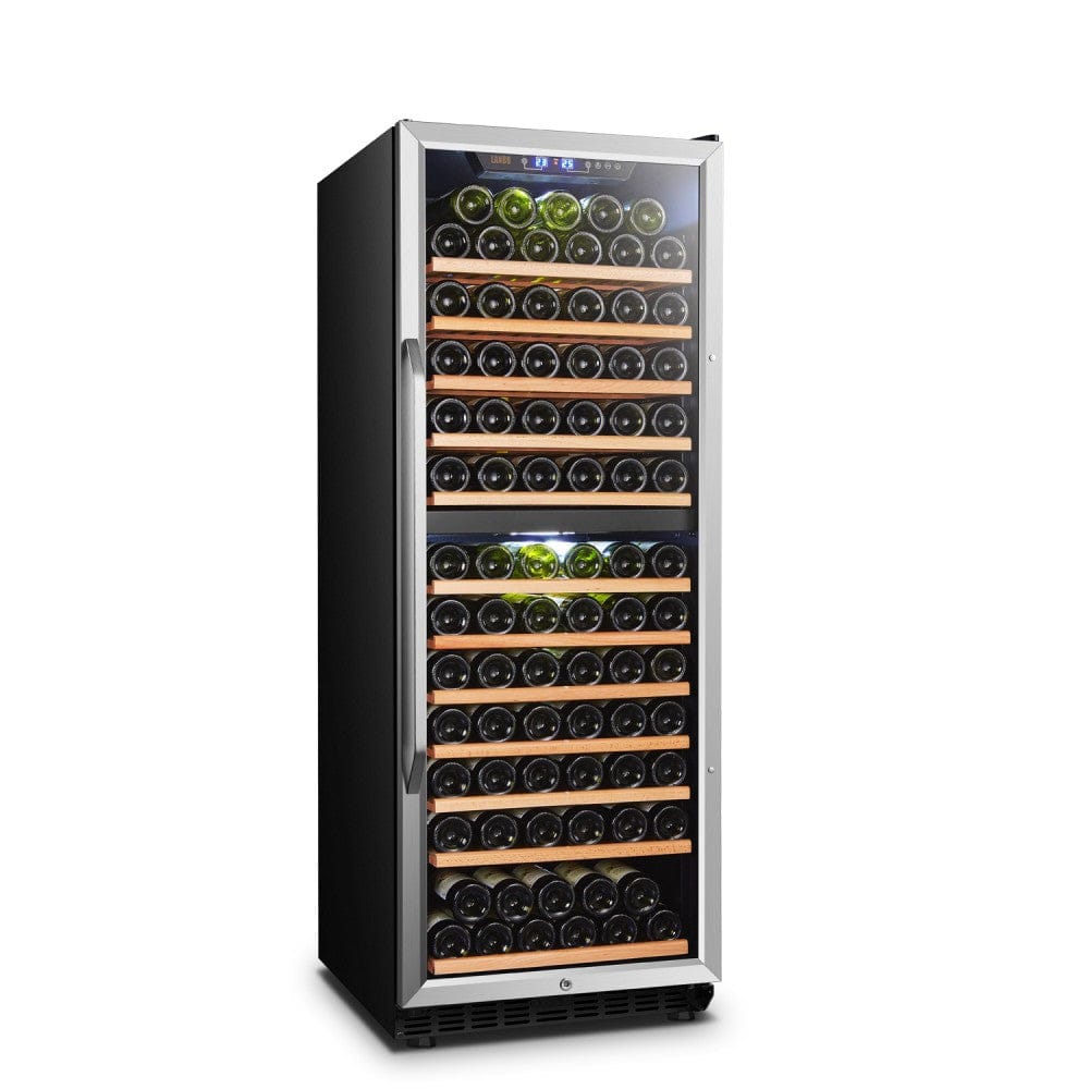 Lanbo 138 Bottles Dual Zone Stainless Steel Right Hinge Wine Coolers LW142D I Luxury Appliances Direct
