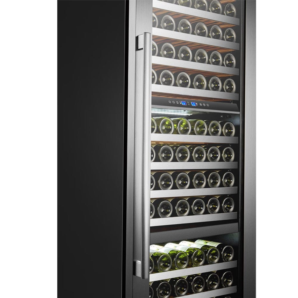 Lanbo 143 Bottles Triple Zone Stainless Steel Wine Coolers LP168T I Luxury Appliances Direct
