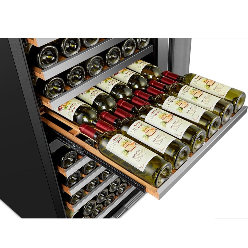 Lanbo 143 Bottles Triple Zone Stainless Steel Wine Coolers LP168T I Luxury Appliances Direct