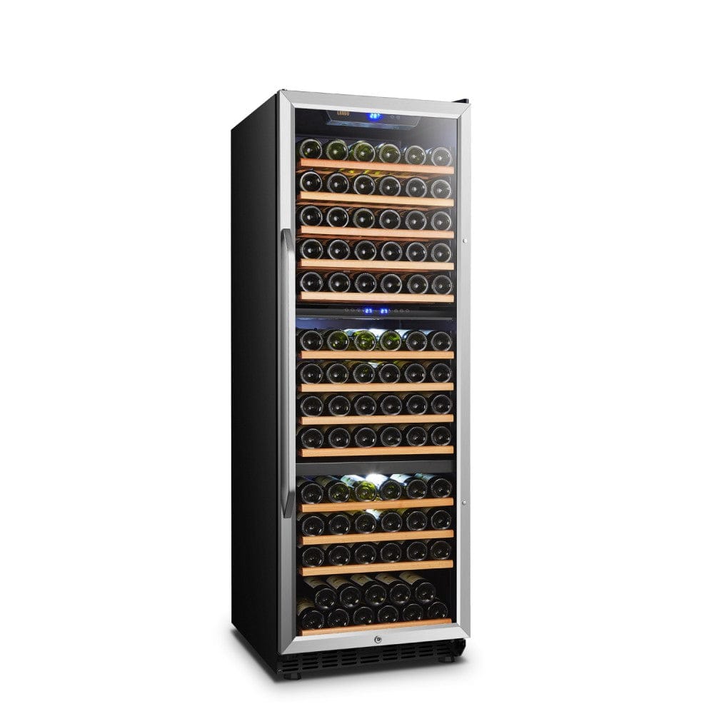 Lanbo 149 Bottles Triple Zones Stainless Steel Wine Coolers LW144T I Luxury Appliances Direct