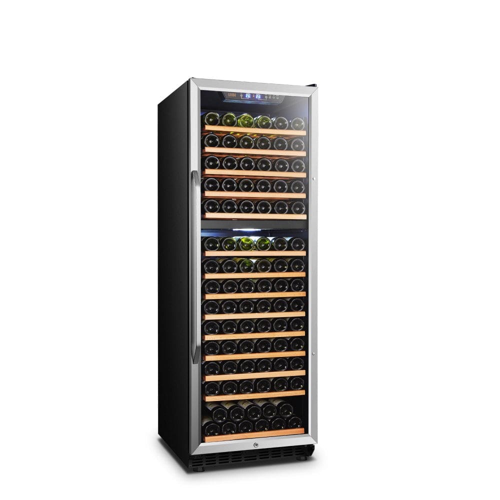 Lanbo 160 Bottles Dual Zone Stainless Steel Wine Coolers LW165D I Luxury Appliances Direct