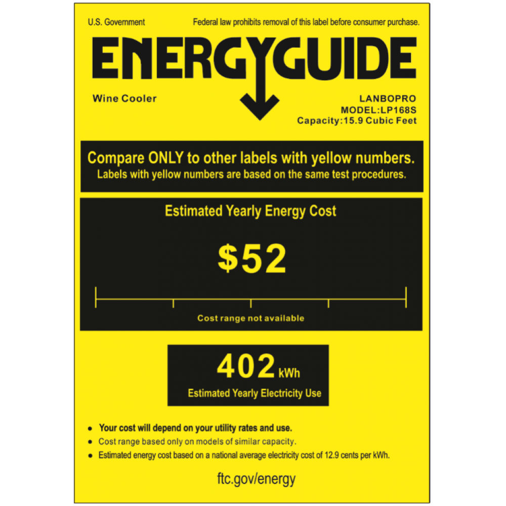 Lanbo 169 Bottles Single Zone Stainless Steel Wine Coolers LP168S I Luxury Appliances Direct