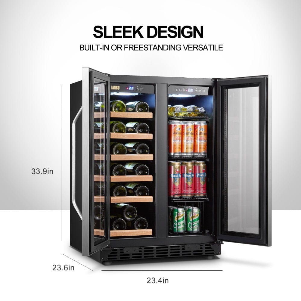 Lanbo 24 Inch Freestanding Wine and Beverage Coolers LB36BD I Luxury Appliances Direct
