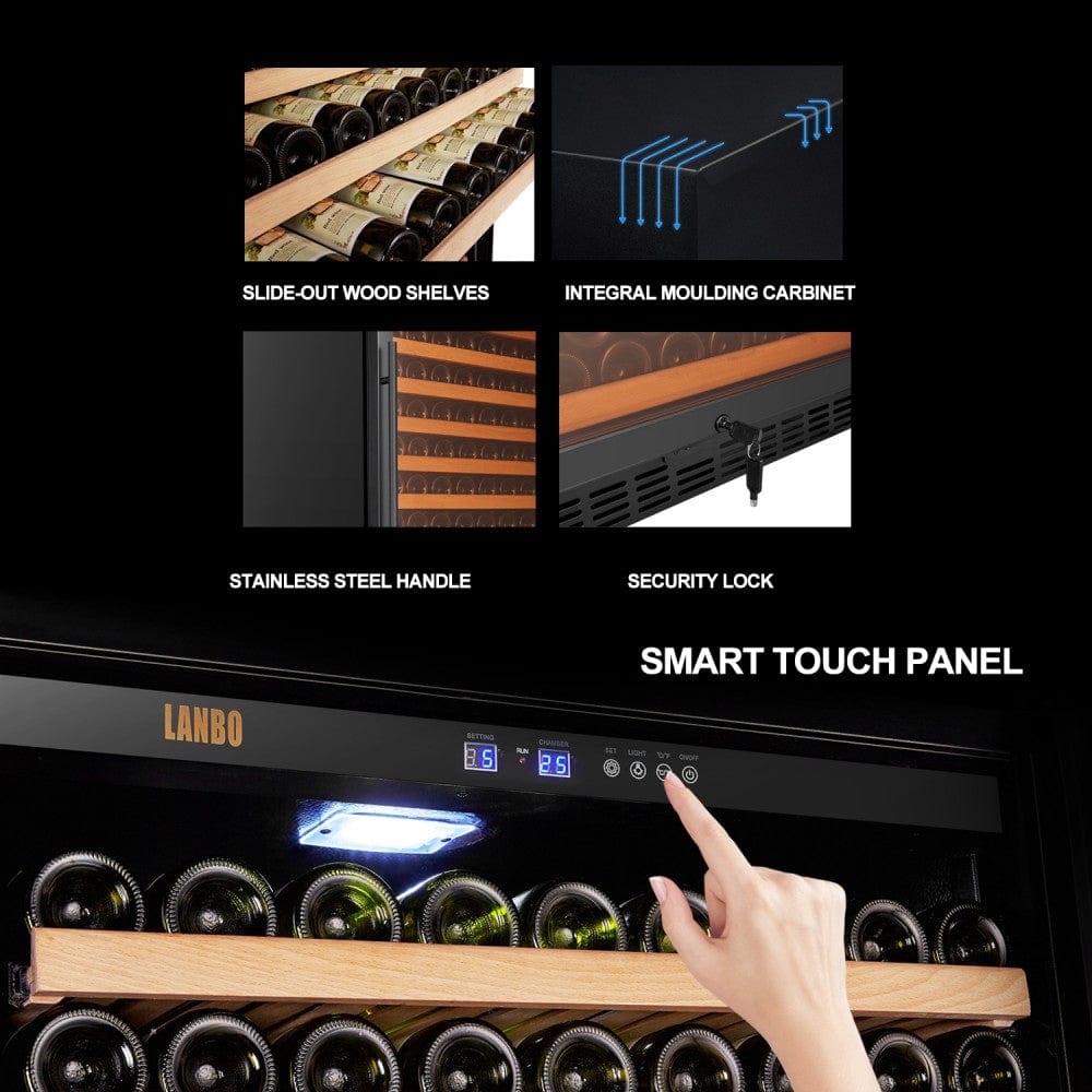 Lanbo 289 Bottles Single Zone Stainless Steel Wine Coolers LW321S I Luxury Appliances Direct