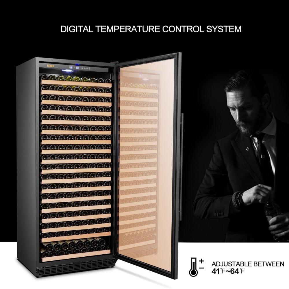 Lanbo 289 Bottles Single Zone Stainless Steel Wine Coolers LW321S I Luxury Appliances Direct