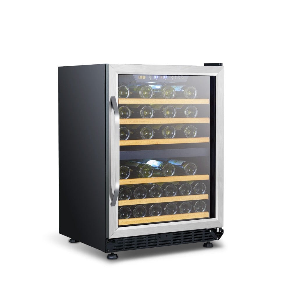 Lanbo 46 Bottles Dual Zone Stainless Steel Wine Coolers LW46D I Luxury Appliances Direct