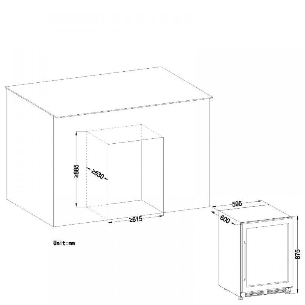 Lanbo 52 Bottles Single Zone Stainless Steel Wine Coolers LW52S I Luxury Appliances Direct