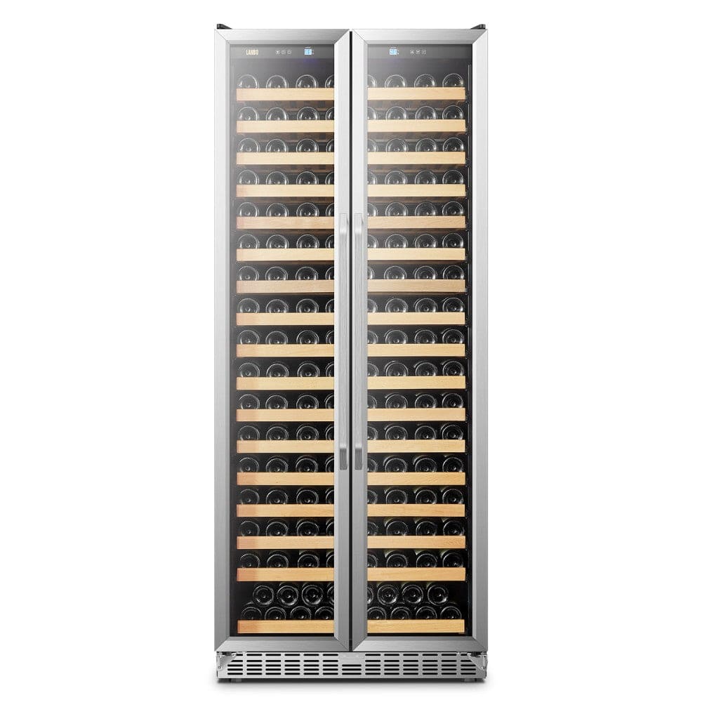 Lanbo Luxury 289 Bottles Dual Door Stainless Steel Wine Coolers LW328SD I Luxury Appliances Direct