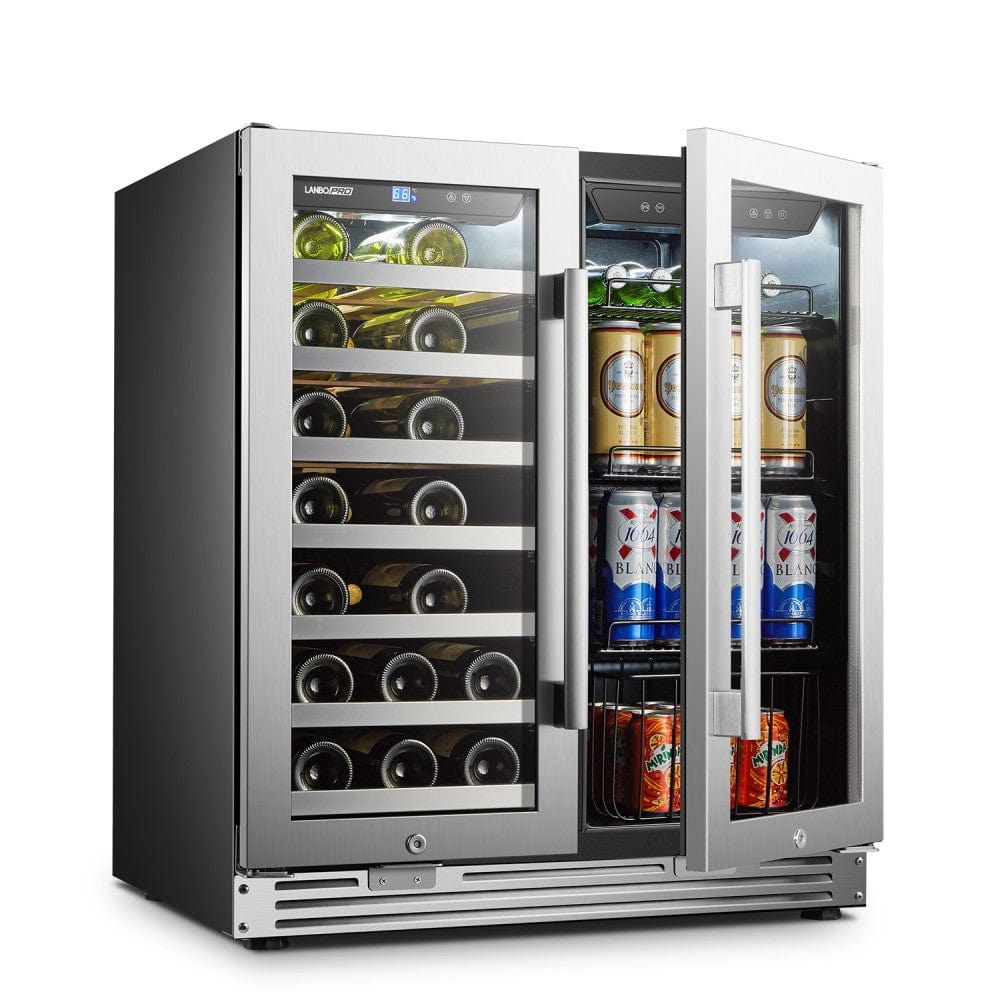 Lanbo Pro 30" Dual Zone Stainless Steel Wine and Beverage Coolers LP66B I Luxury Appliances Direct