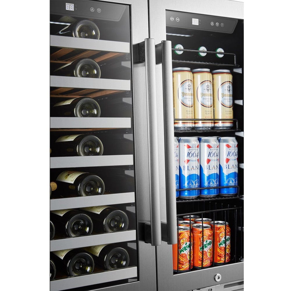 Lanbo Pro 30" Dual Zone Stainless Steel Wine and Beverage Coolers LP66B I Luxury Appliances Direct