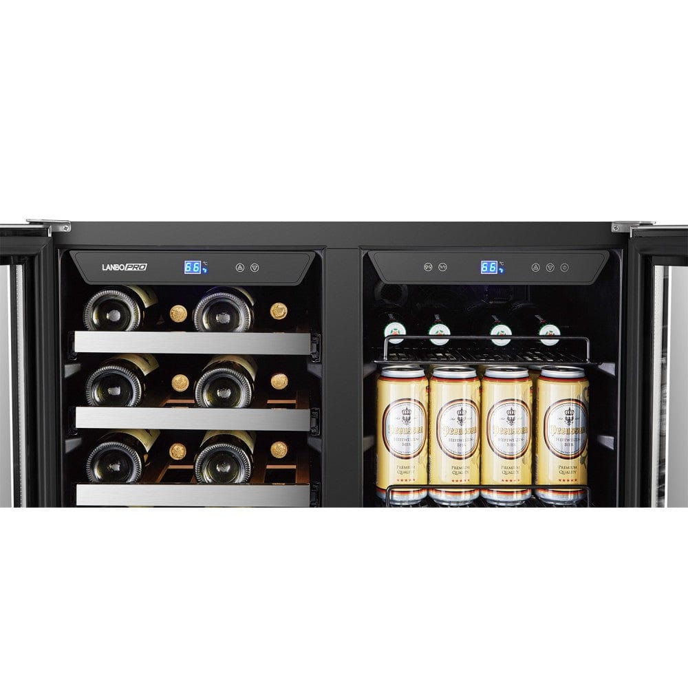 Lanbo Pro 30" Dual Zone Stainless Steel Wine and Beverage Coolers LP66B I Luxury Appliances Direct