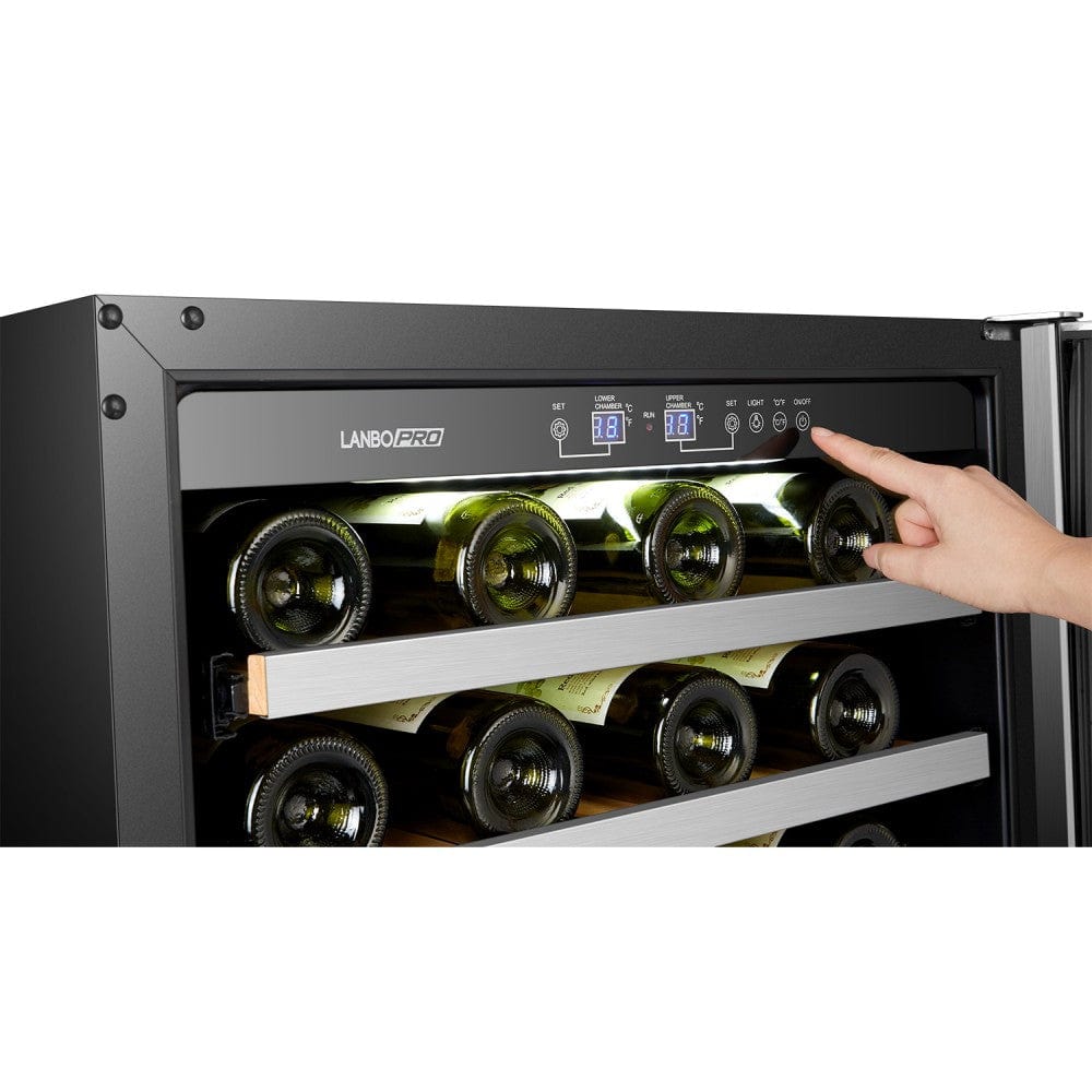 Lanbo Pro 44 Bottles Dual Zone Stainless Steel Wine Coolers LP54D I Luxury Appliances Direct